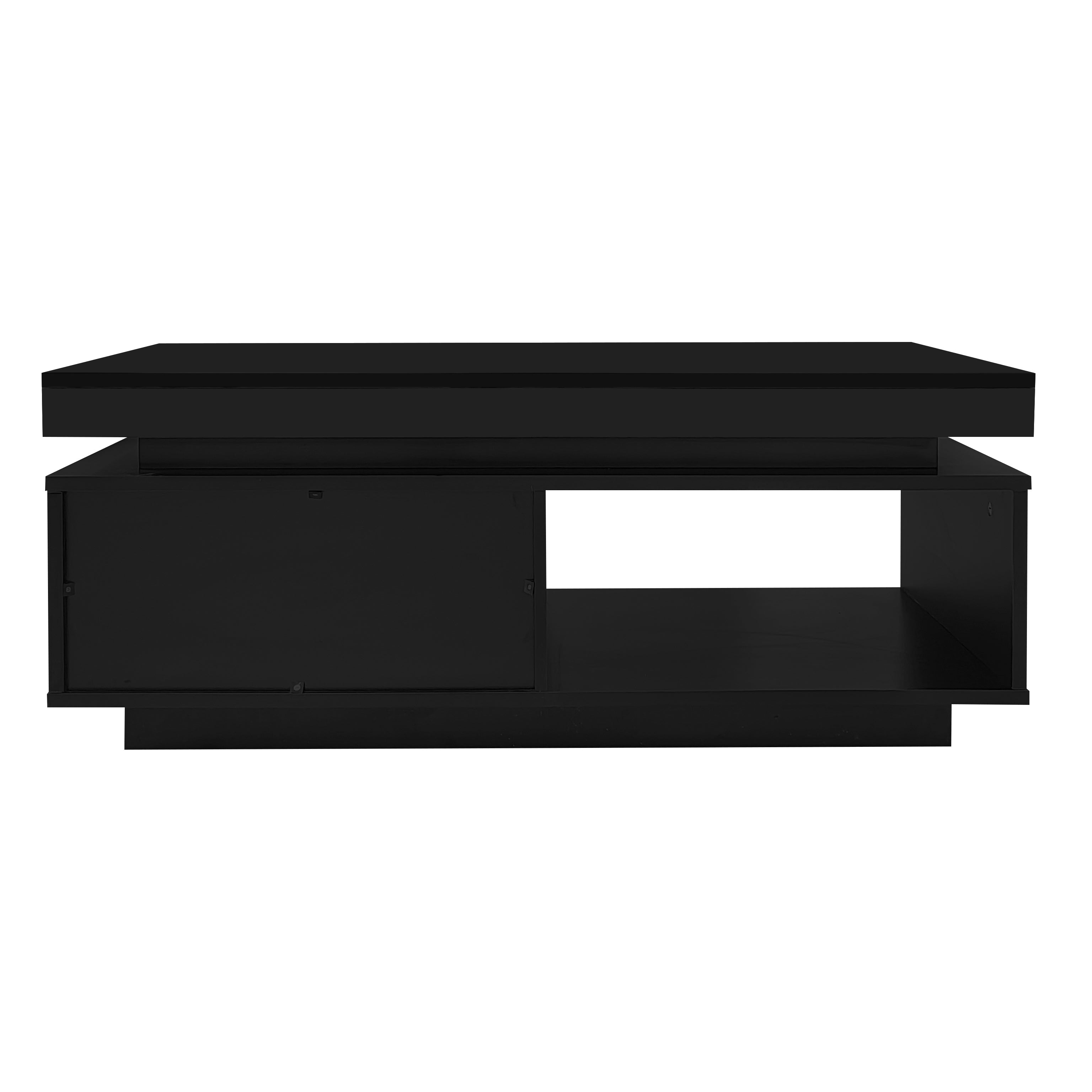 Logidon TV wall cabinet set black high gloss with LED lighting 181cm