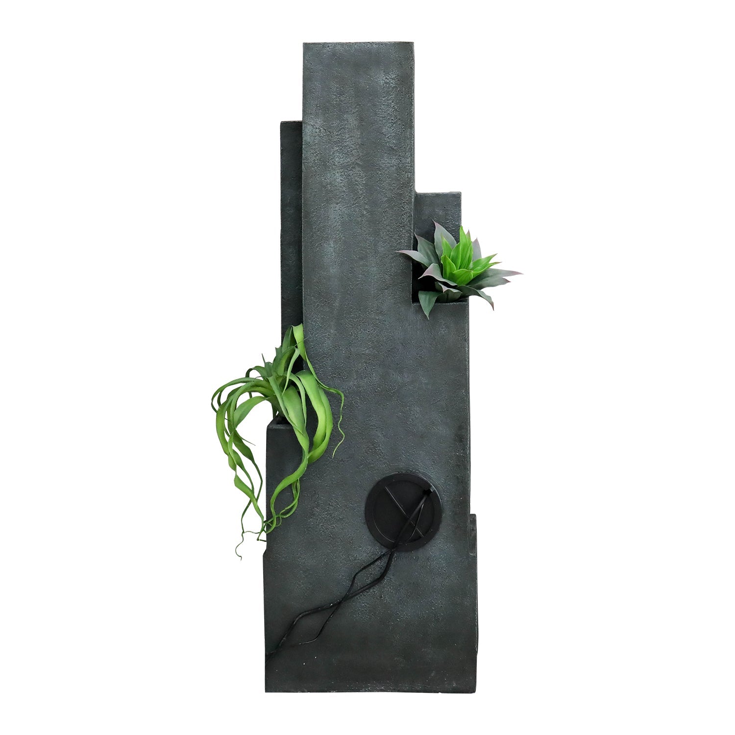 Logidon 128 cm moderne waterfontein gemaakt van polyresin zwarte LED