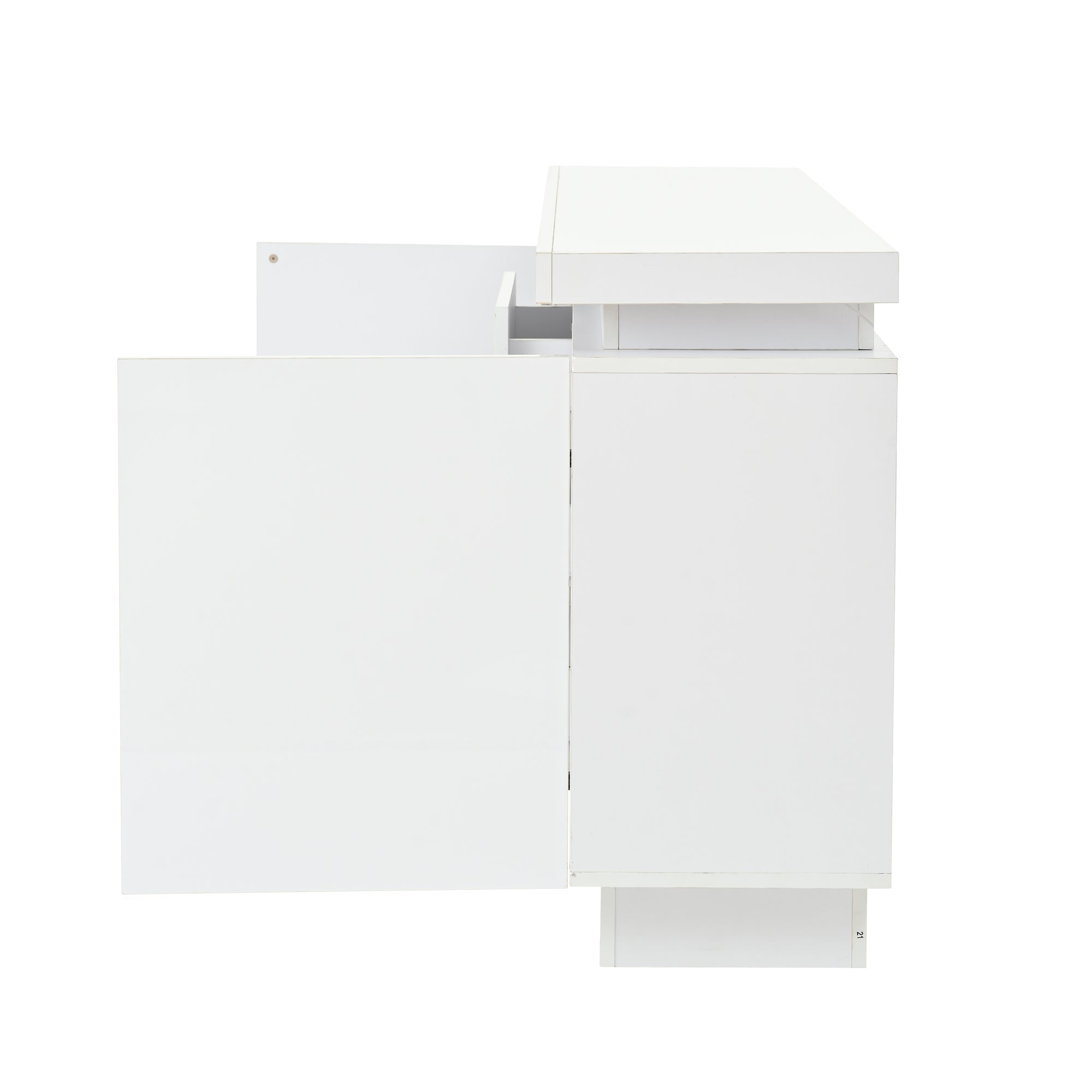 Logidon sideboard 140x35x72 cm white high gloss with LED