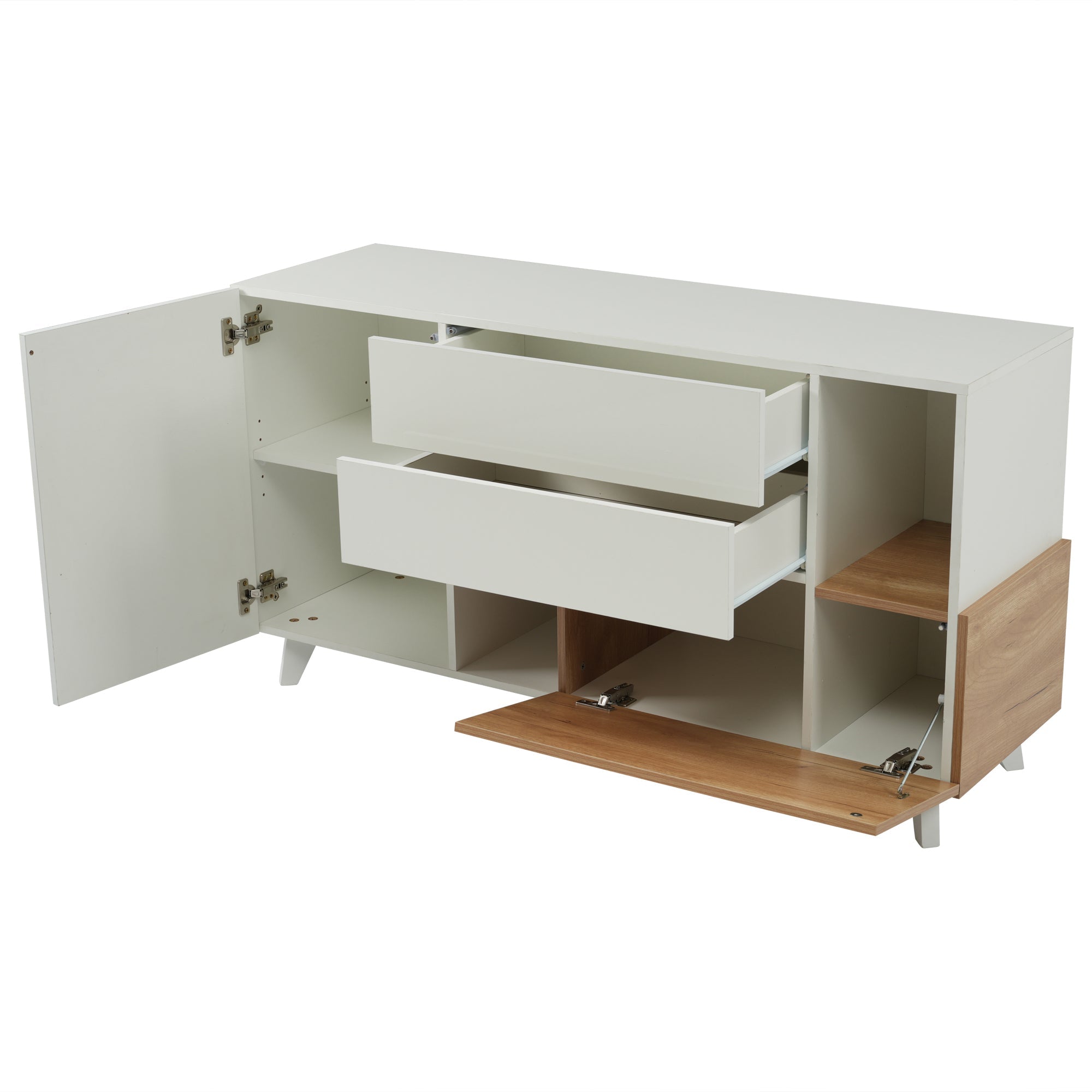 Logidon dressoir hoogglans wit 130x40x70 cm met opbergruimte
