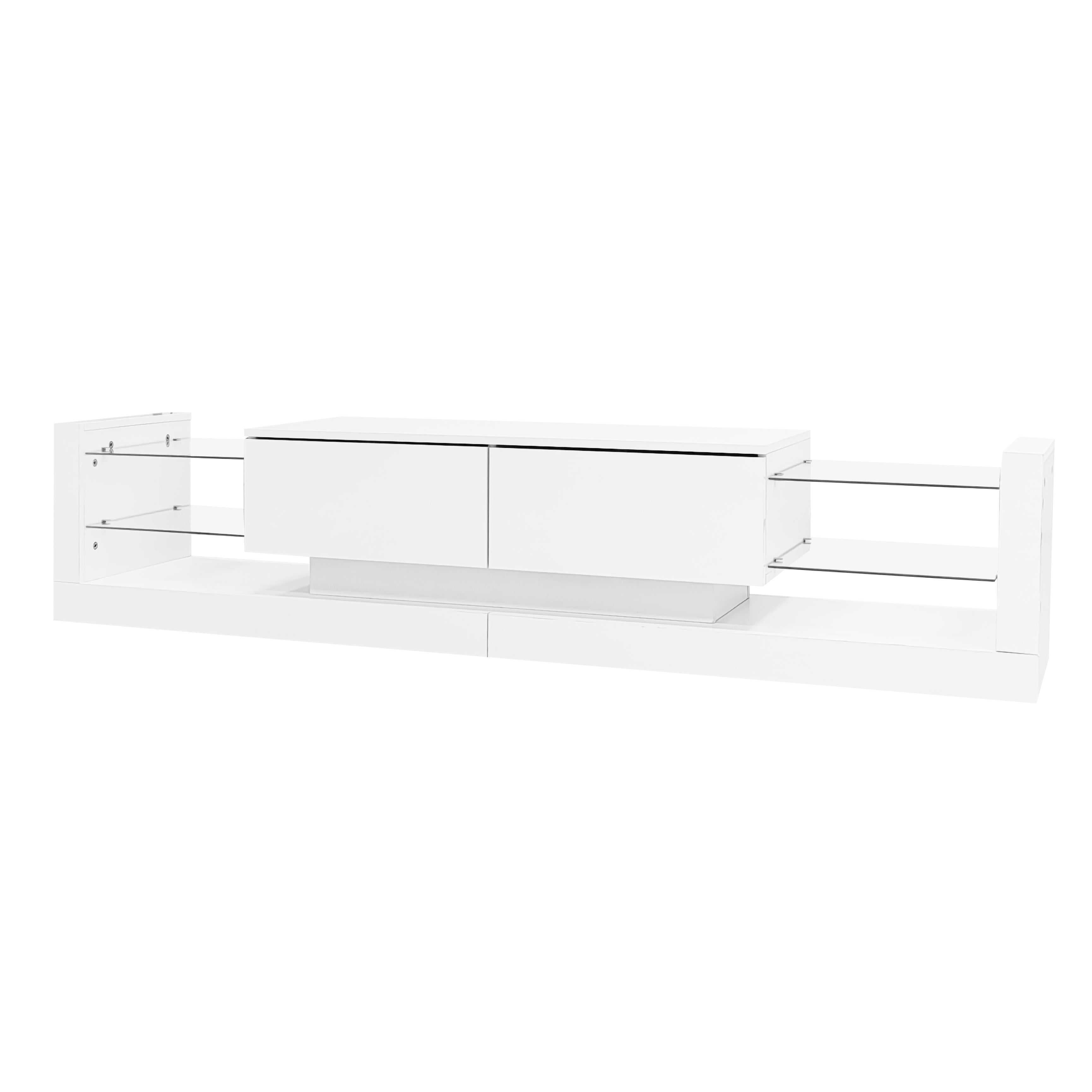 Logidon high gloss TV set white with LED lighting coffee table