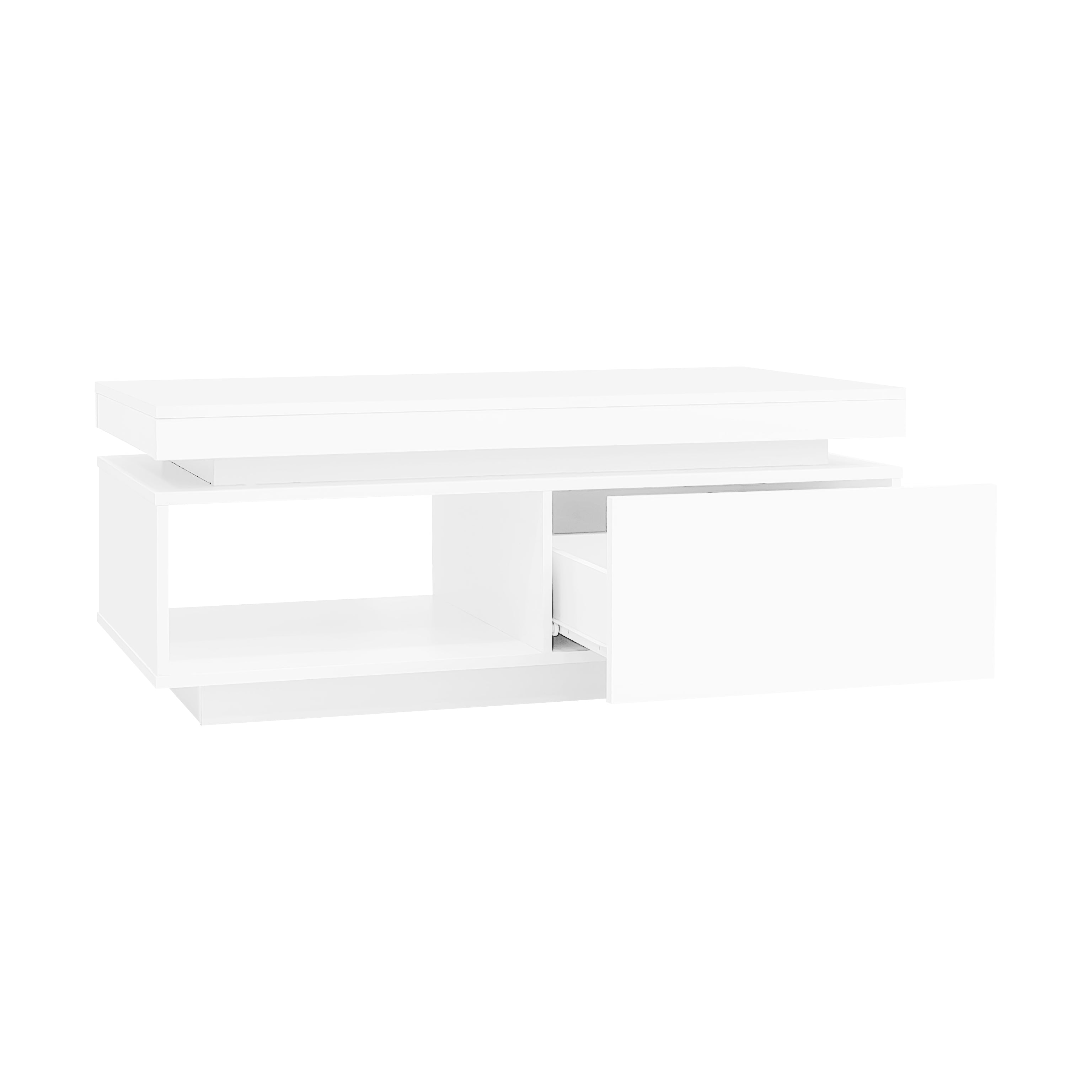 Logidon high gloss TV set white with LED lighting coffee table