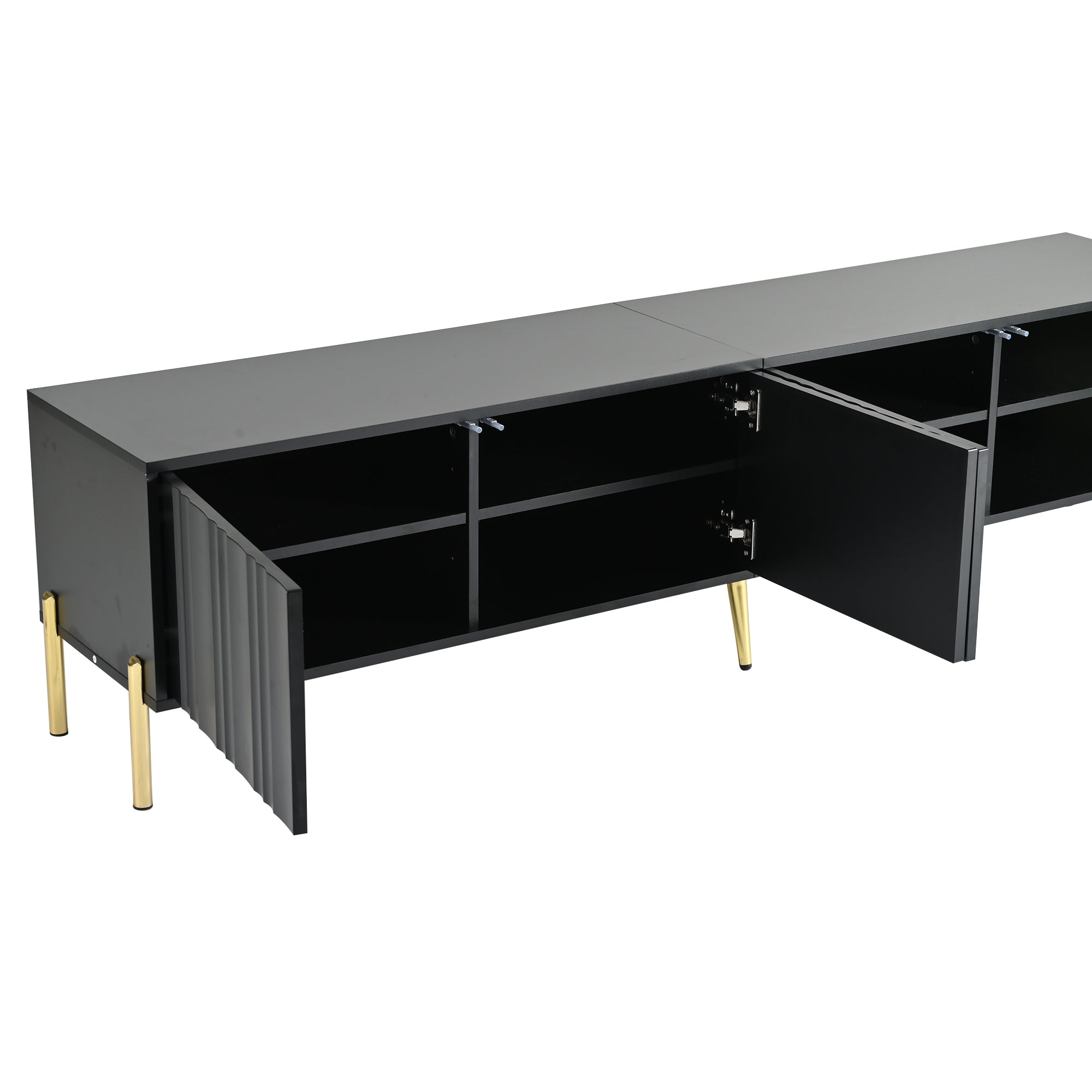 Logidon Zwart TV-meubel met Gouden Tafelpoten 190 cm