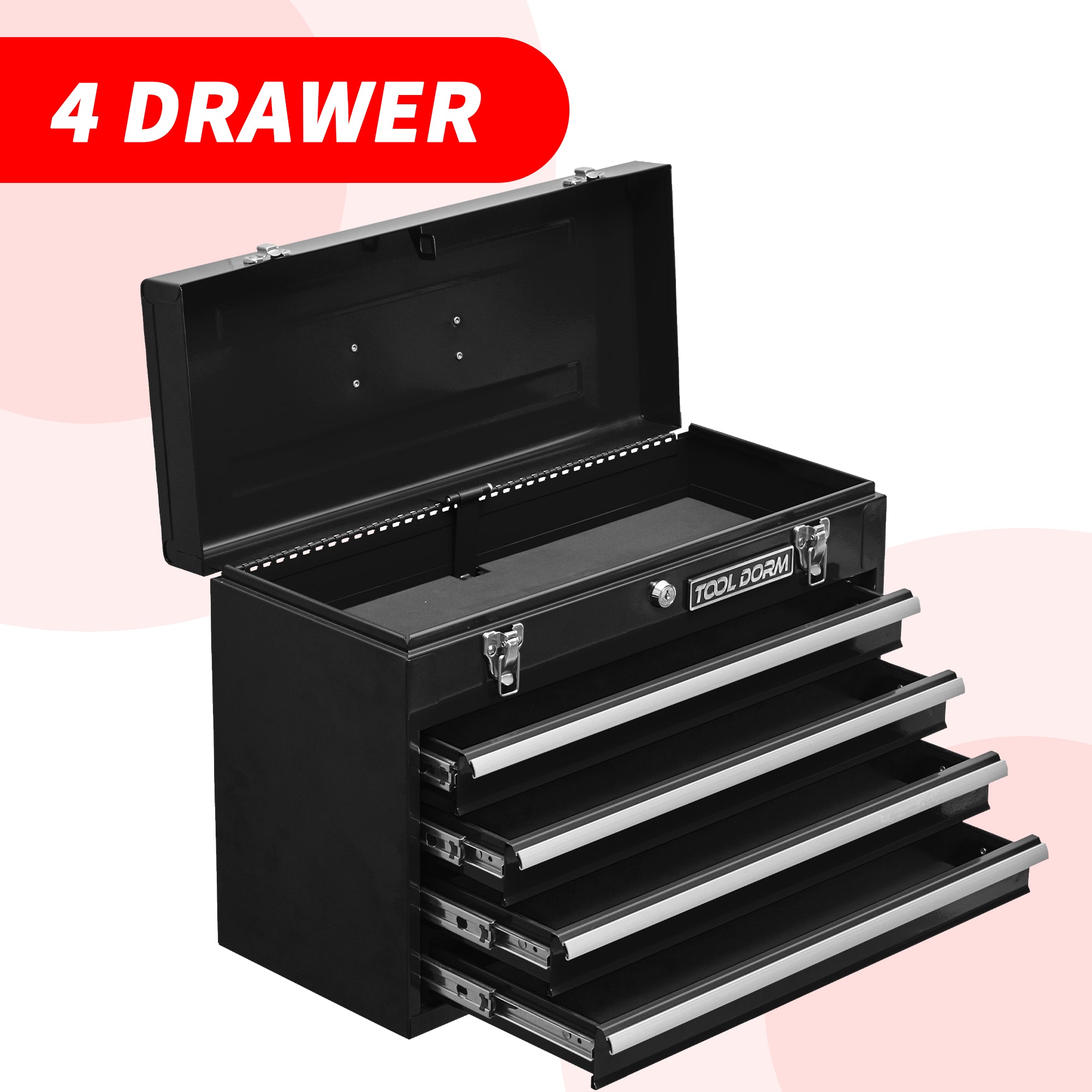 Logidon Metal Tool Box 20.3 Inch Four Drawers With Lock
