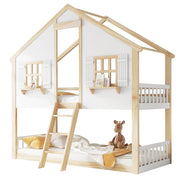 Logidon stapelbed 90x200 cm wit naturel met veiligheidsrailing