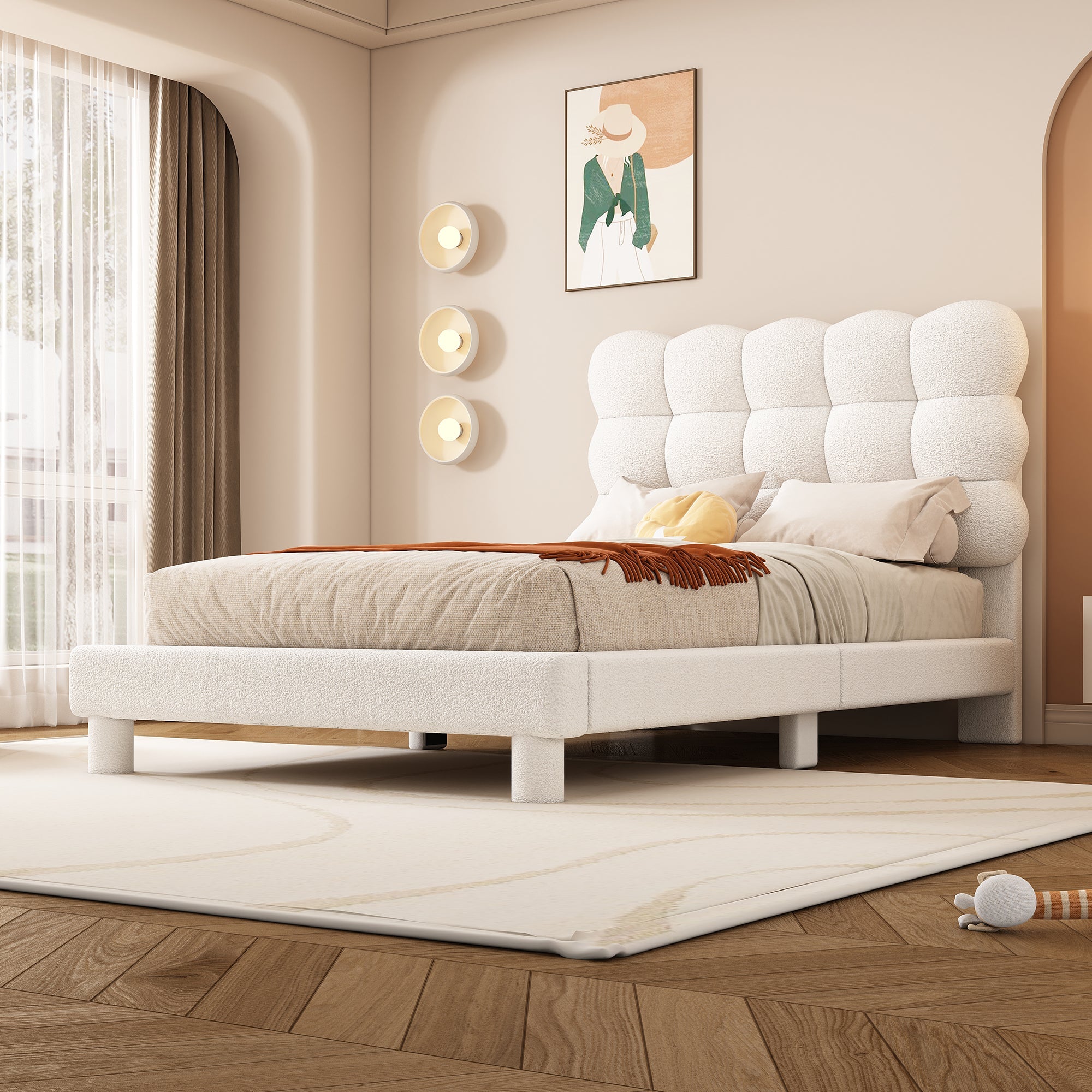 Logidon plat bed 90x200 cm wit drievoudig verstelbaar hoofdbord