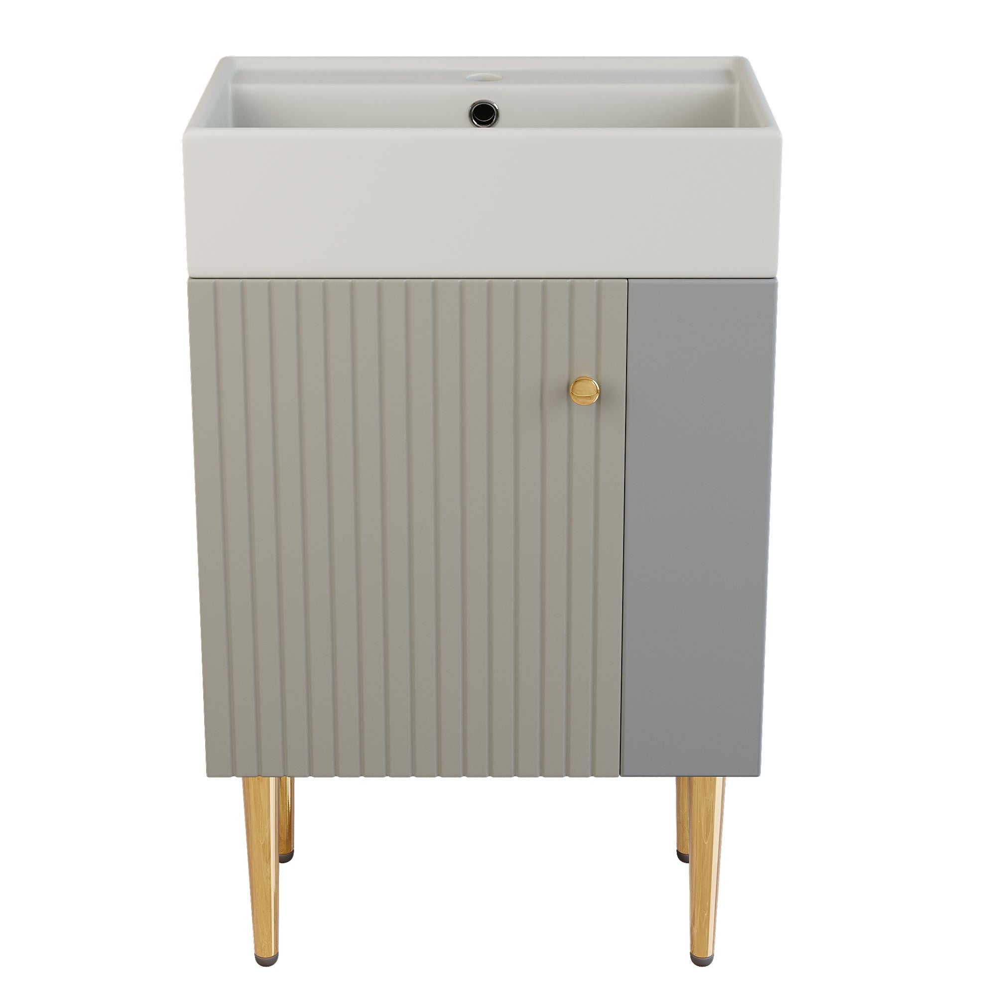 Logidon wastafel met onderkast 55 cm lichtgrijs MDF