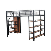Logidon hoogslaper 140x200 met veiligheidstrap en opbergruimte zwart