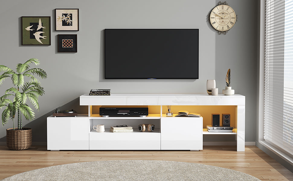 Logidon TV-meubel 192 x 37 x 53 cm witte hoogglans LED-verlichting