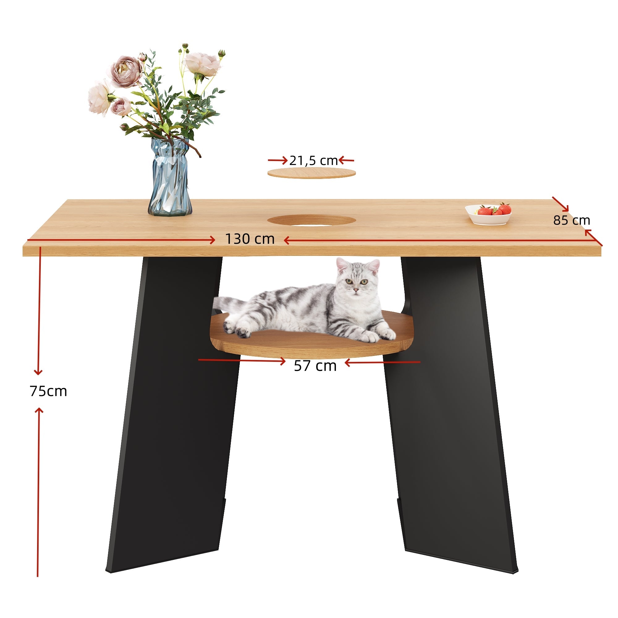 Logidon Huisdiervriendelijke eettafel met huisdierzone 130x85x75 cm