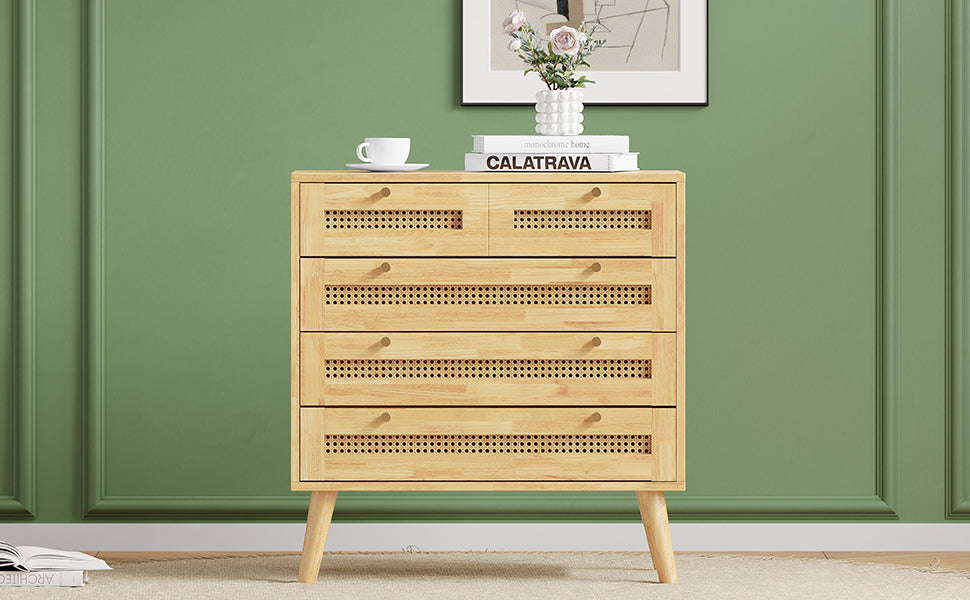 Logidon Classic ladekast met 3 lades en rotan ladeblad