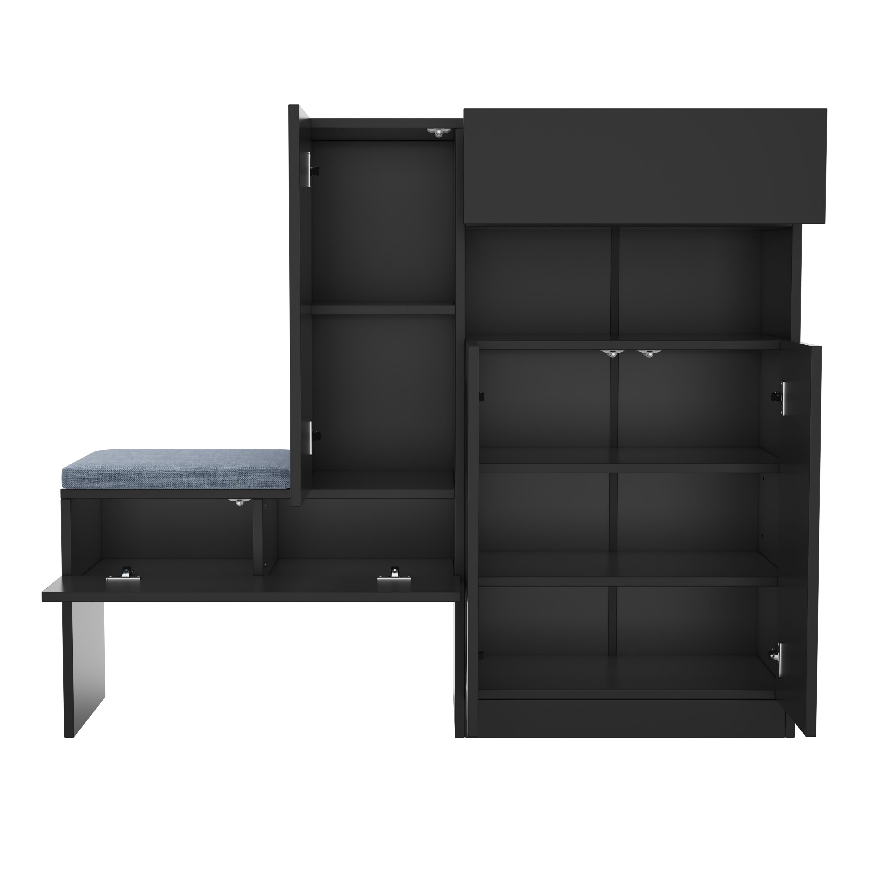 Logidon Trendy 2-in-1 Schoenenkast Zwart 130x35x110 cm Soft Close