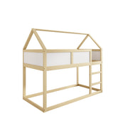 Logidon stapelbed kinderbed 90x200 cm lage hoogslaper met trap beige