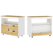 Logidon keukenwagen eiken met werkblad SoftClose 107x50x85 cm