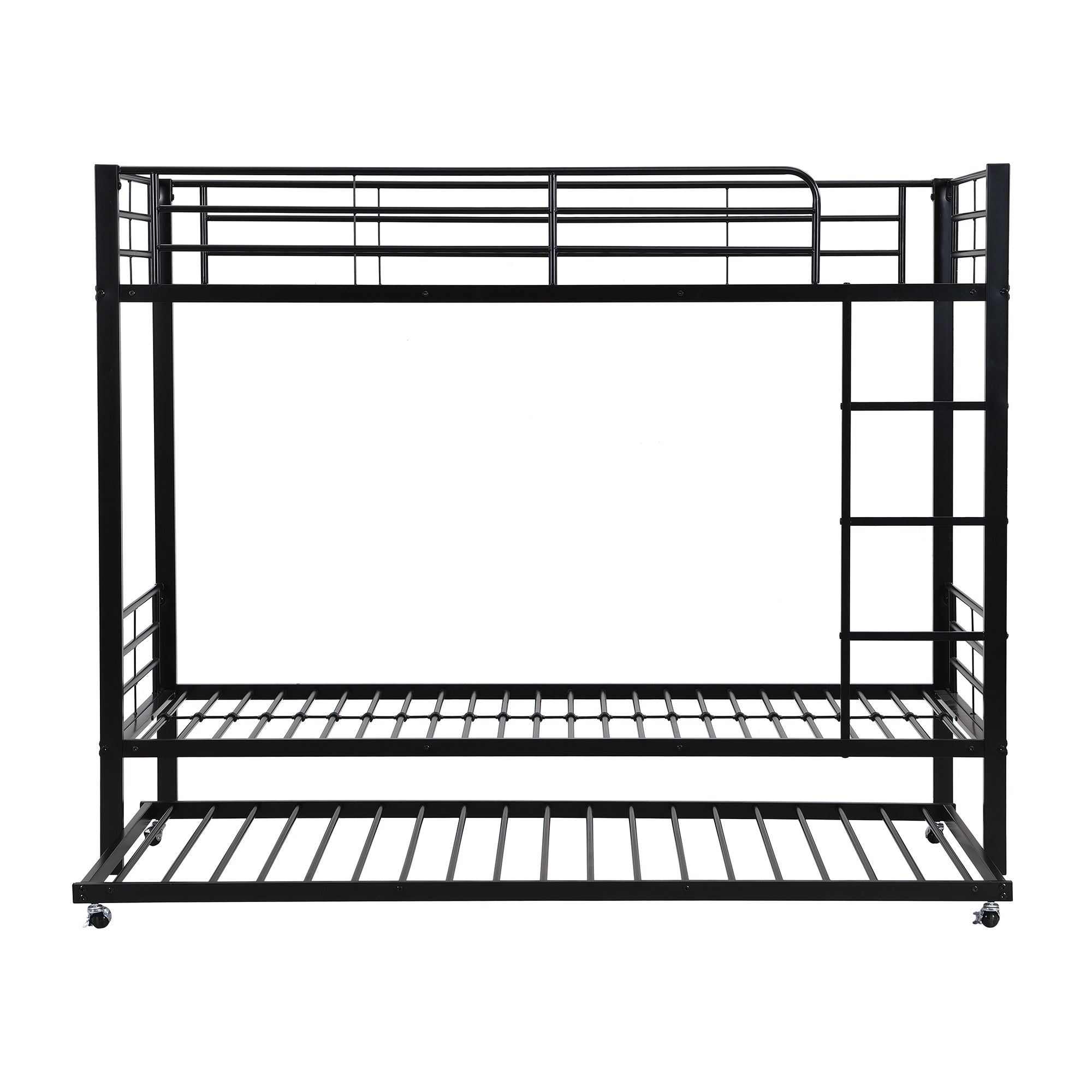 Logidon Stapelbed Ijzer Zwart 90x200 en 90x190 met uitschuifbaar bed