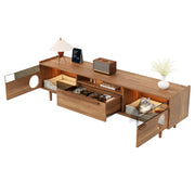 Logidon Modern TV-meubel met LED Kattentoilet Walnoot 180x40x50