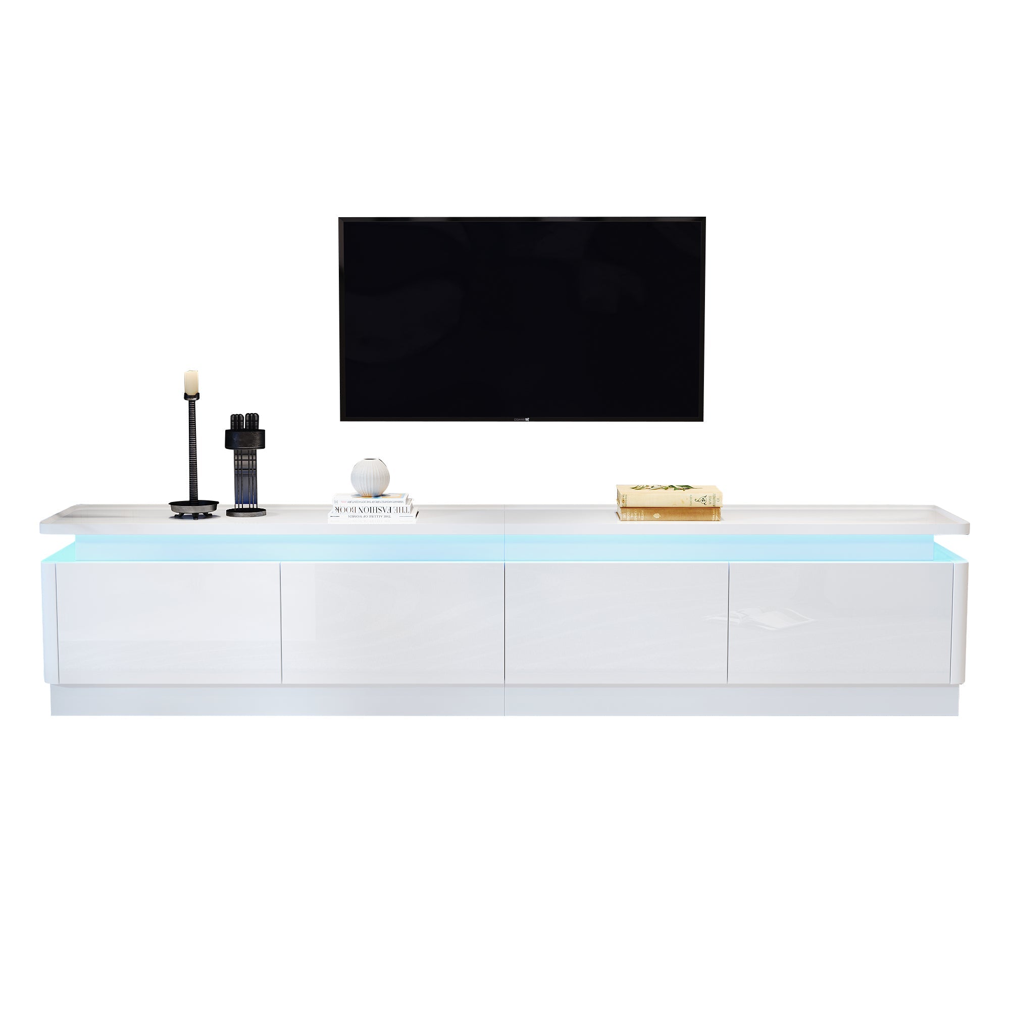 Logidon TV-meubel wit 180x34x40 cm met LED-verlichting 4 lades