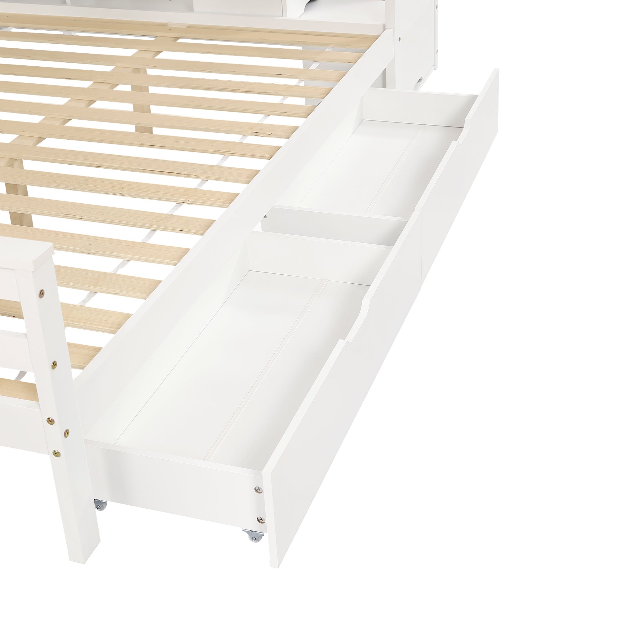 Logidon stapelbed kinderbed wit 90x200 en 140x200 met dakdesign