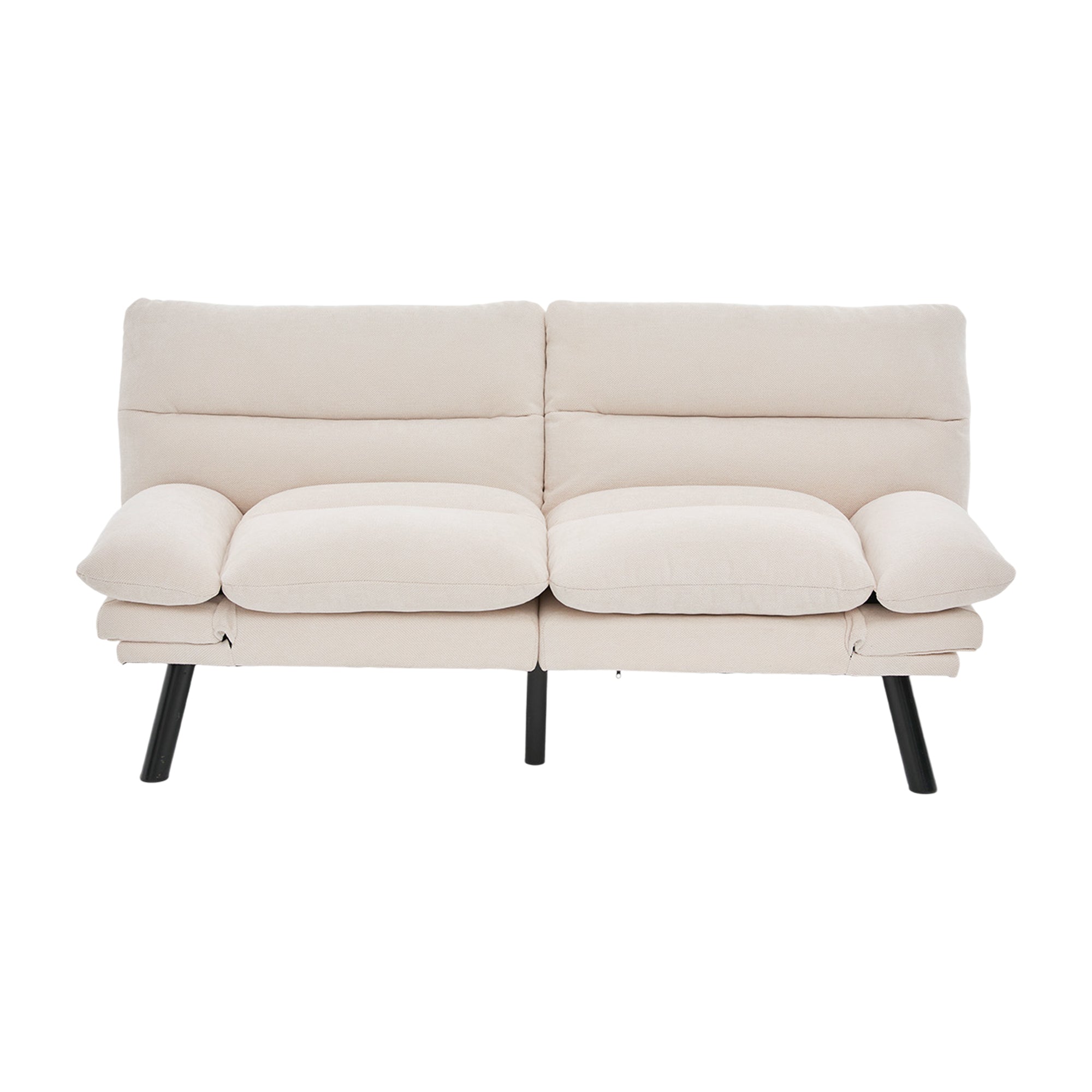 Logidon Moderne Tweezits Chenille Bank Beige Fluweel 165 x 90 x 76 cm