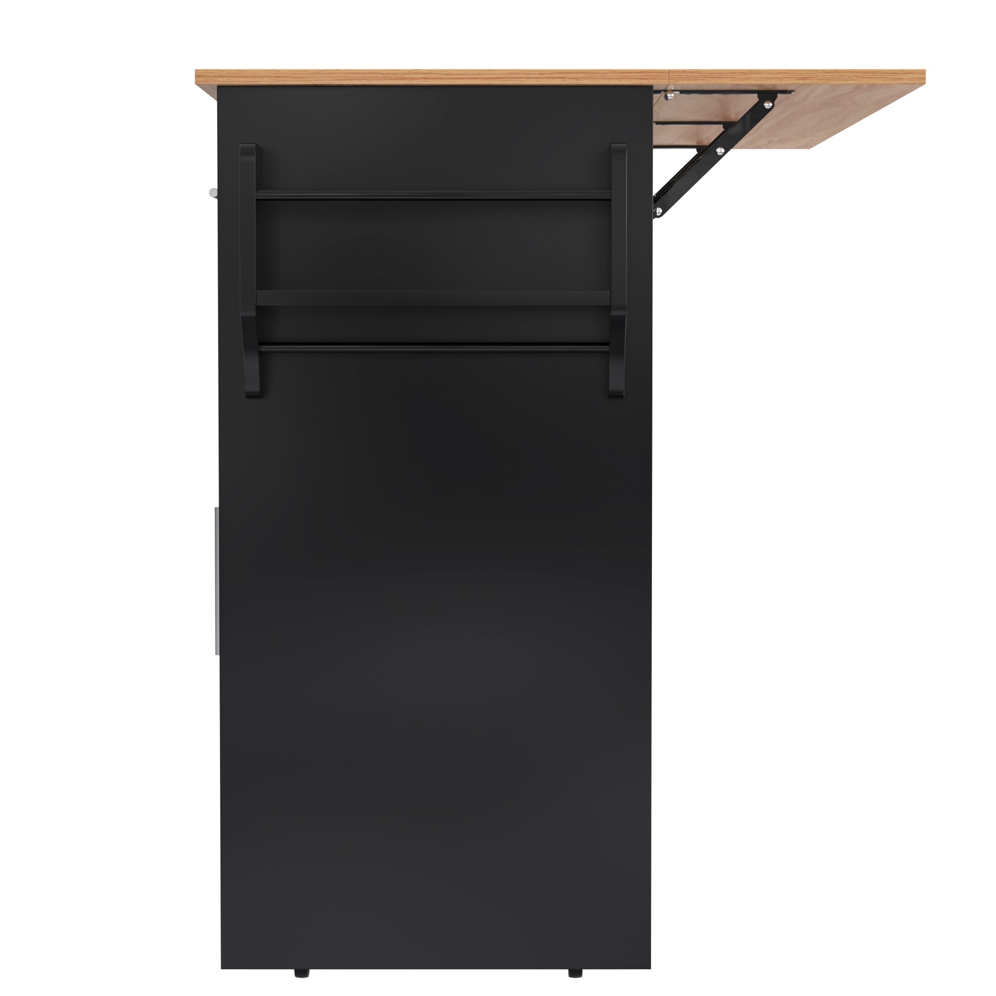 Logidon serving trolley with folding table top black 120x46x91 cm