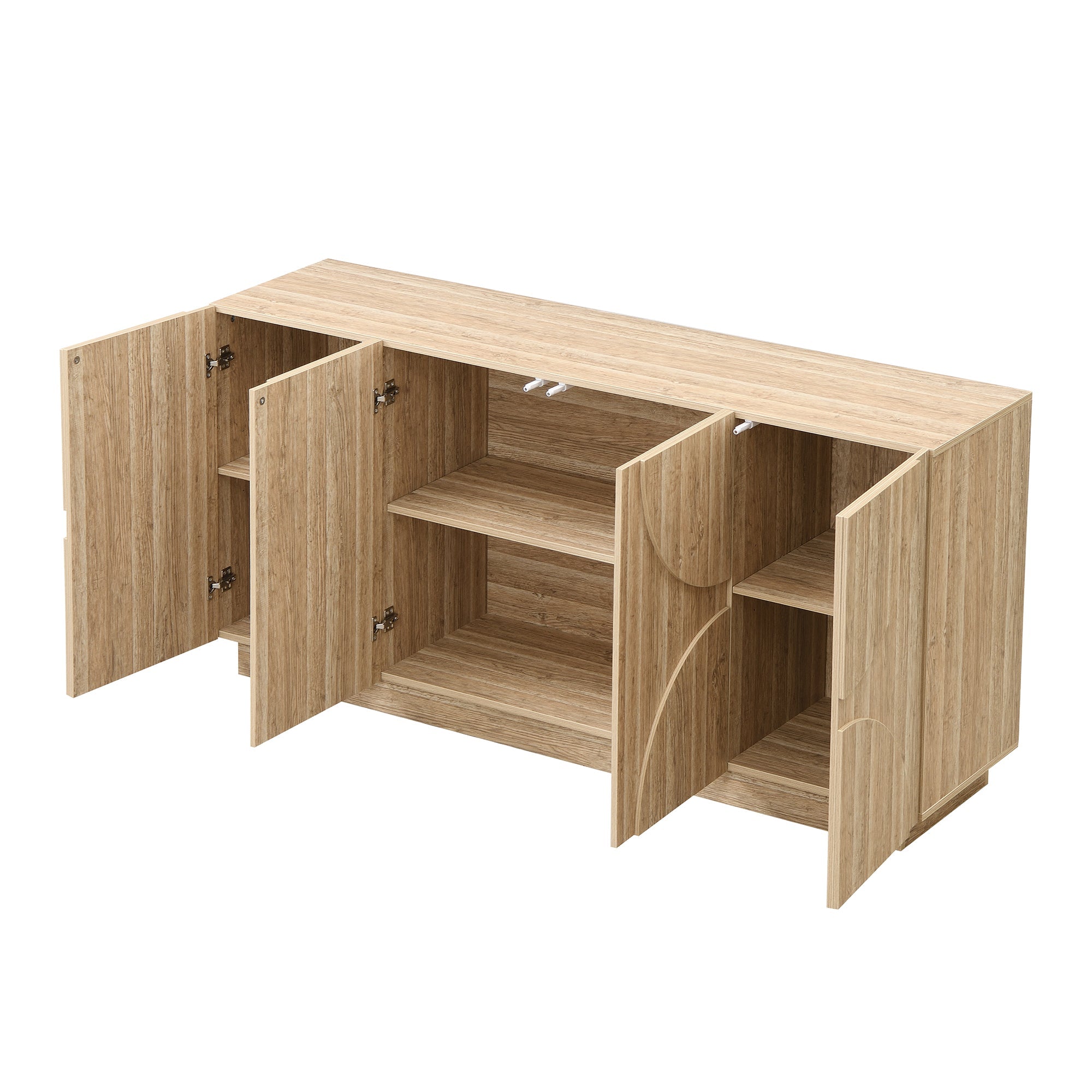 Logidon Dressoir 160x40x80 cm naturel hout met deuren en soft close