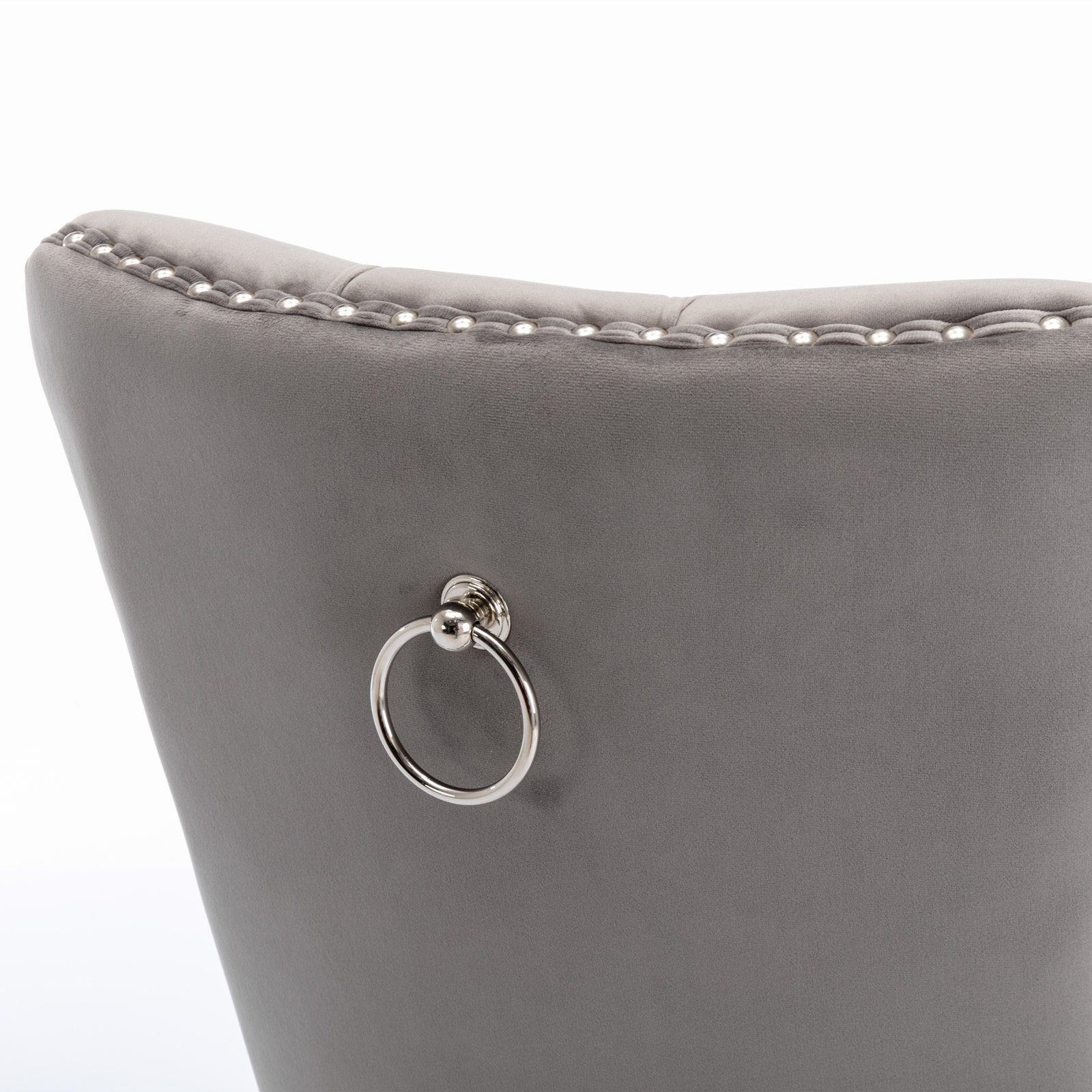 Logidon Nikki Collection Dining Table Chair Set of 2 Gray Luxury Velvet Cover