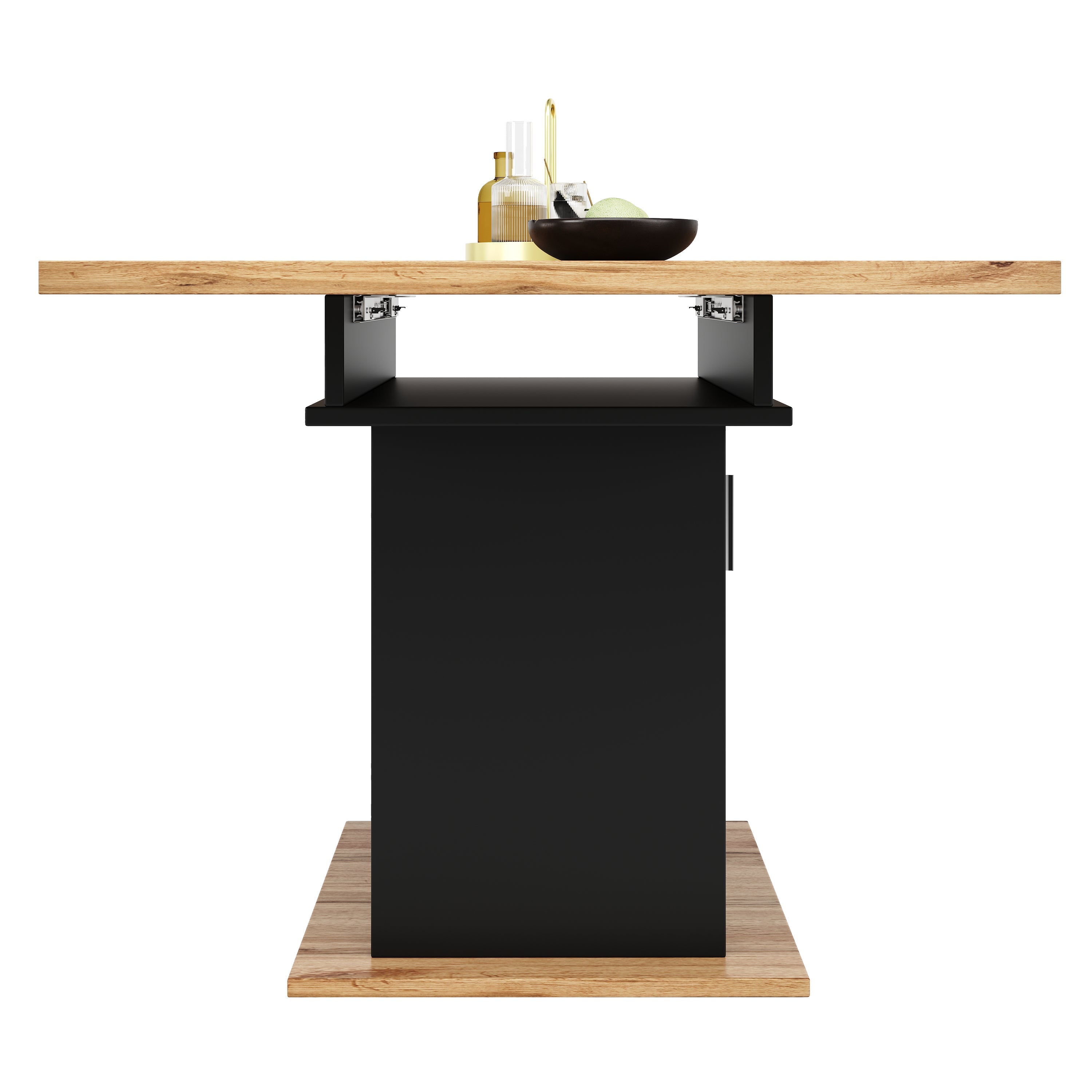 Logidon eettafel telescopische tafel 140×80 cm met drie opbergniveaus