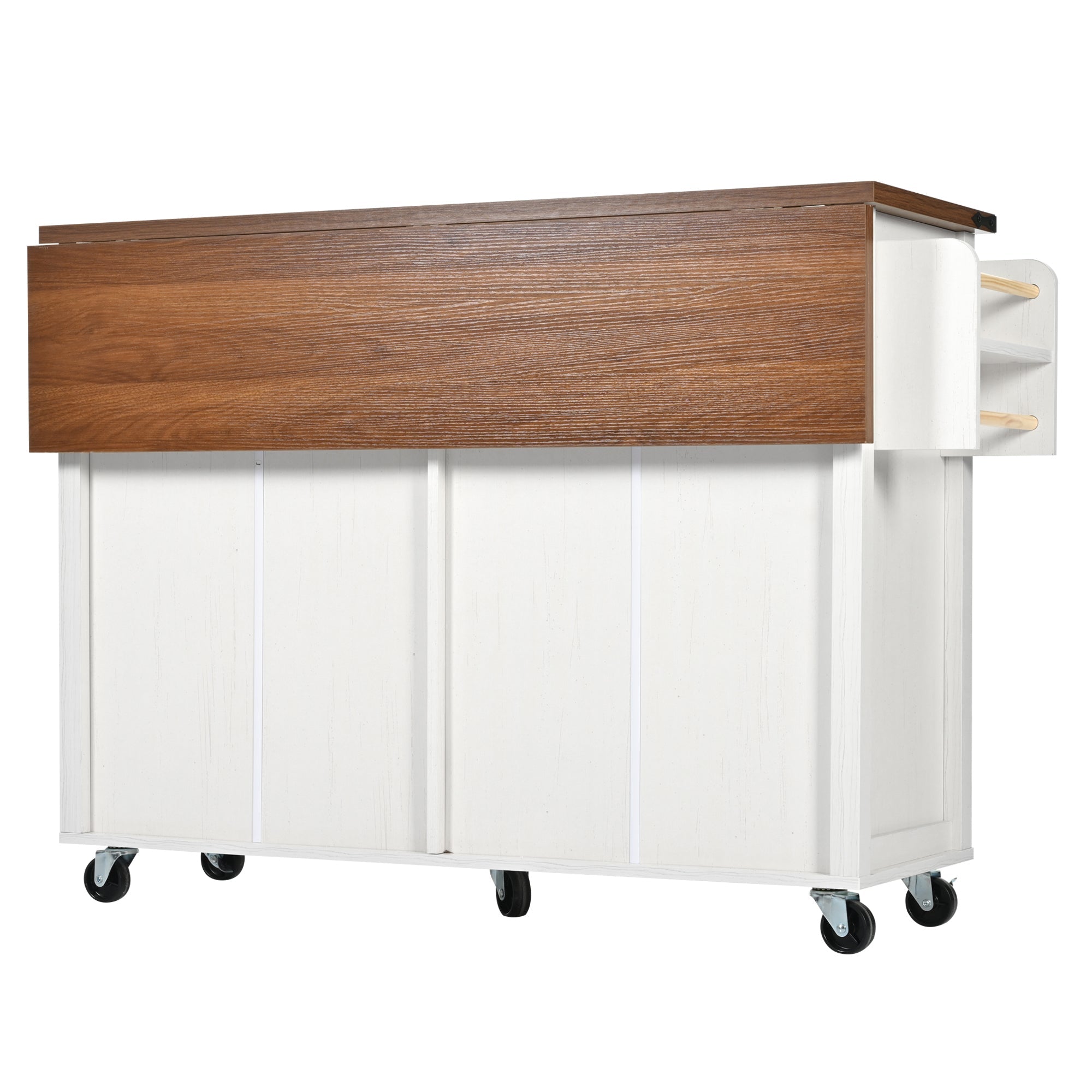 Logidon Kitchen Island With Extendable Worksheet Beige On Wheels
