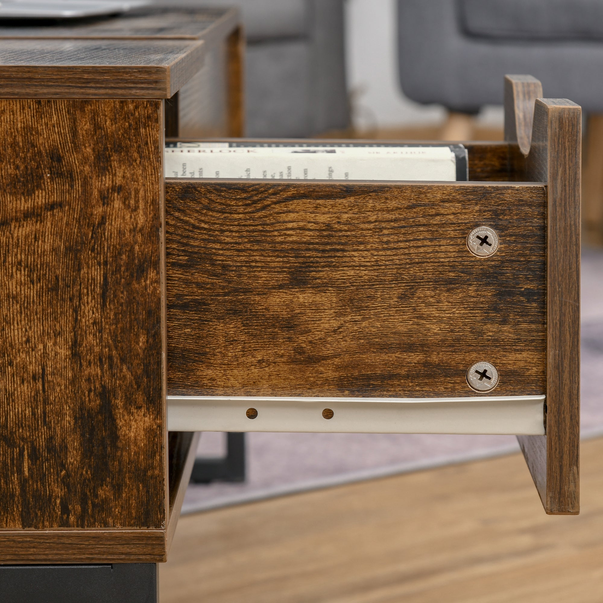 Logidon In hoogte verstelbare salontafel Lift-Top bruin 100x60x44 cm