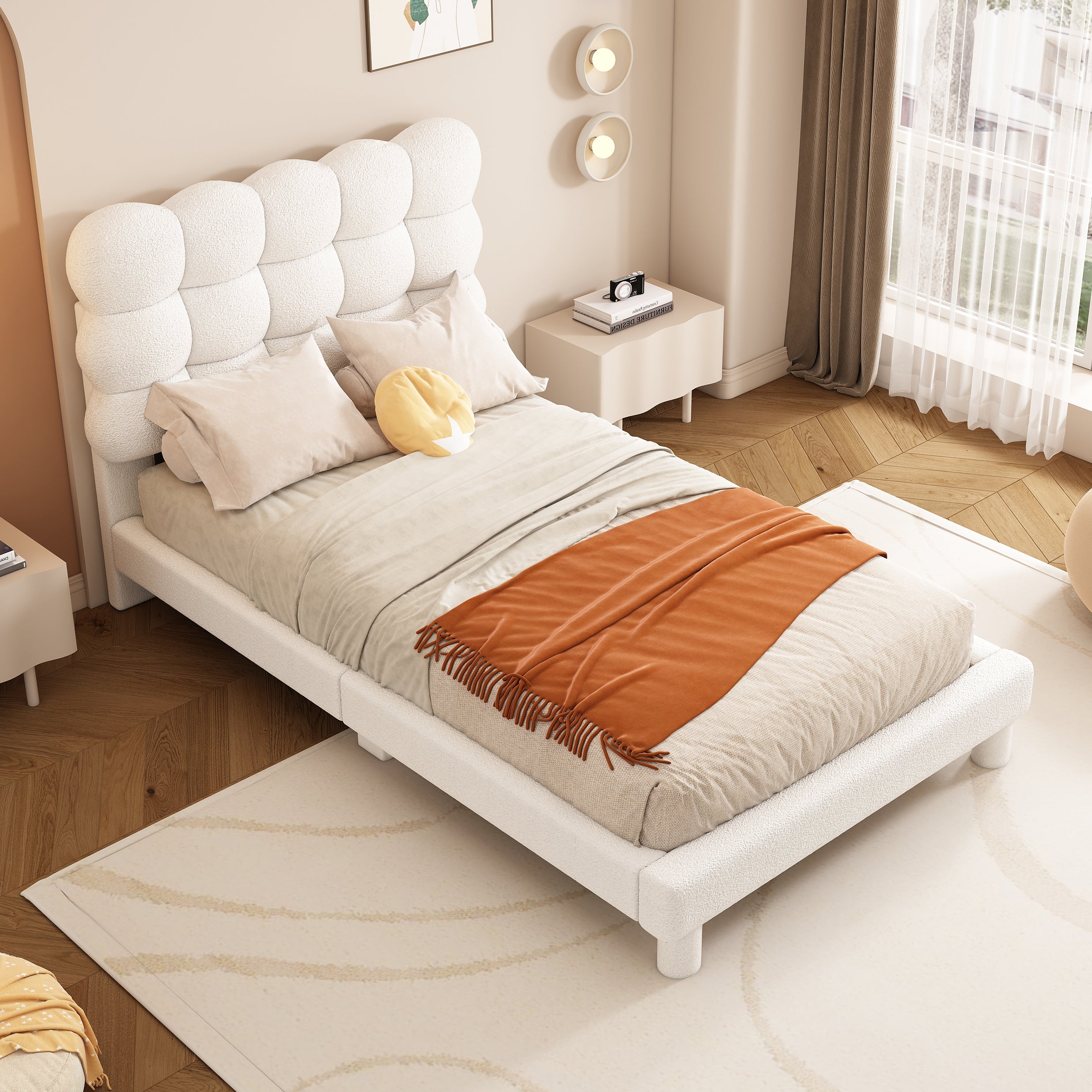 Logidon plat bed 90x200 cm wit drievoudig verstelbaar hoofdbord