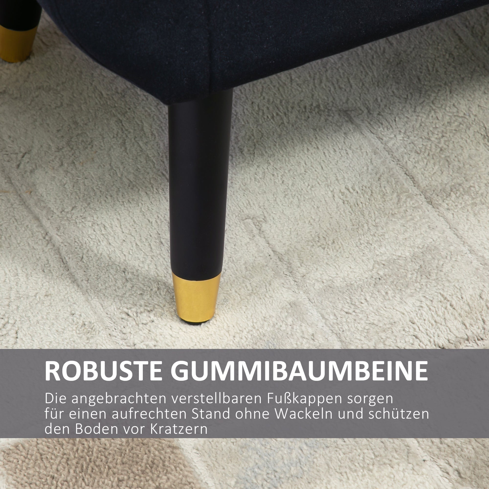 Logidon luxe bank met opbergruimte fluweel zwart 107x42x65 cm
