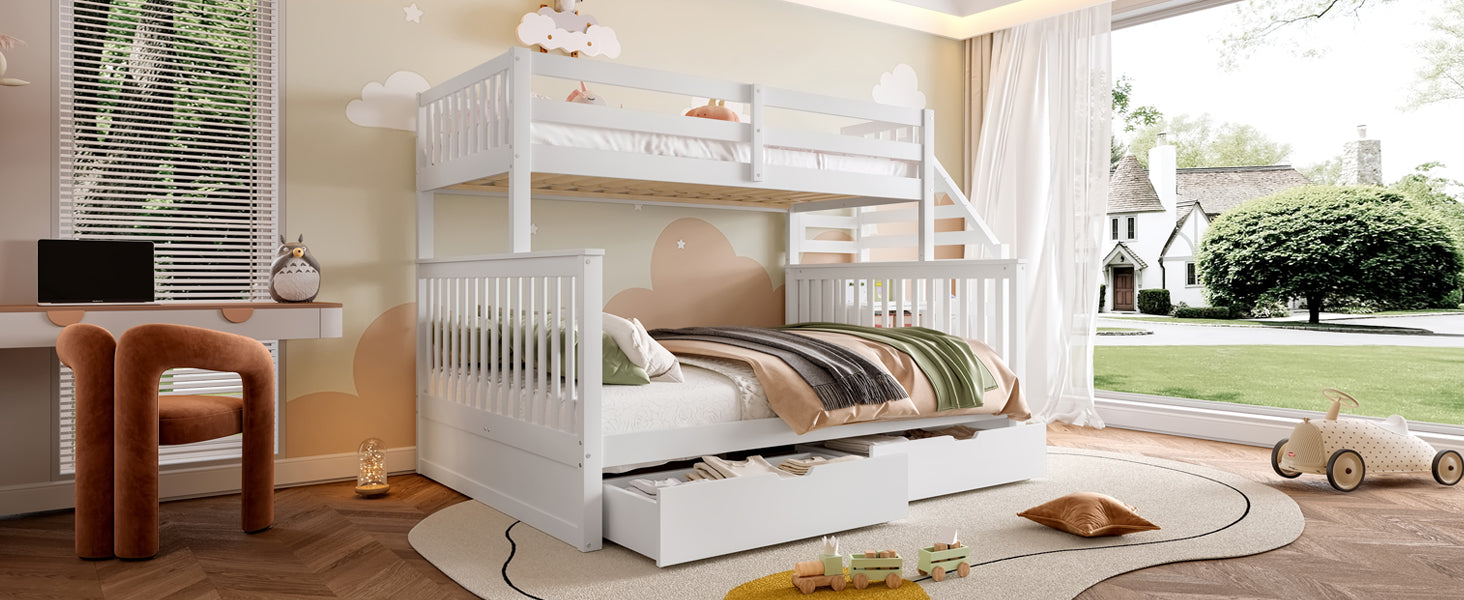 Logidon stapelbed 90x200 ruim 140x200 met opbergruimte wit