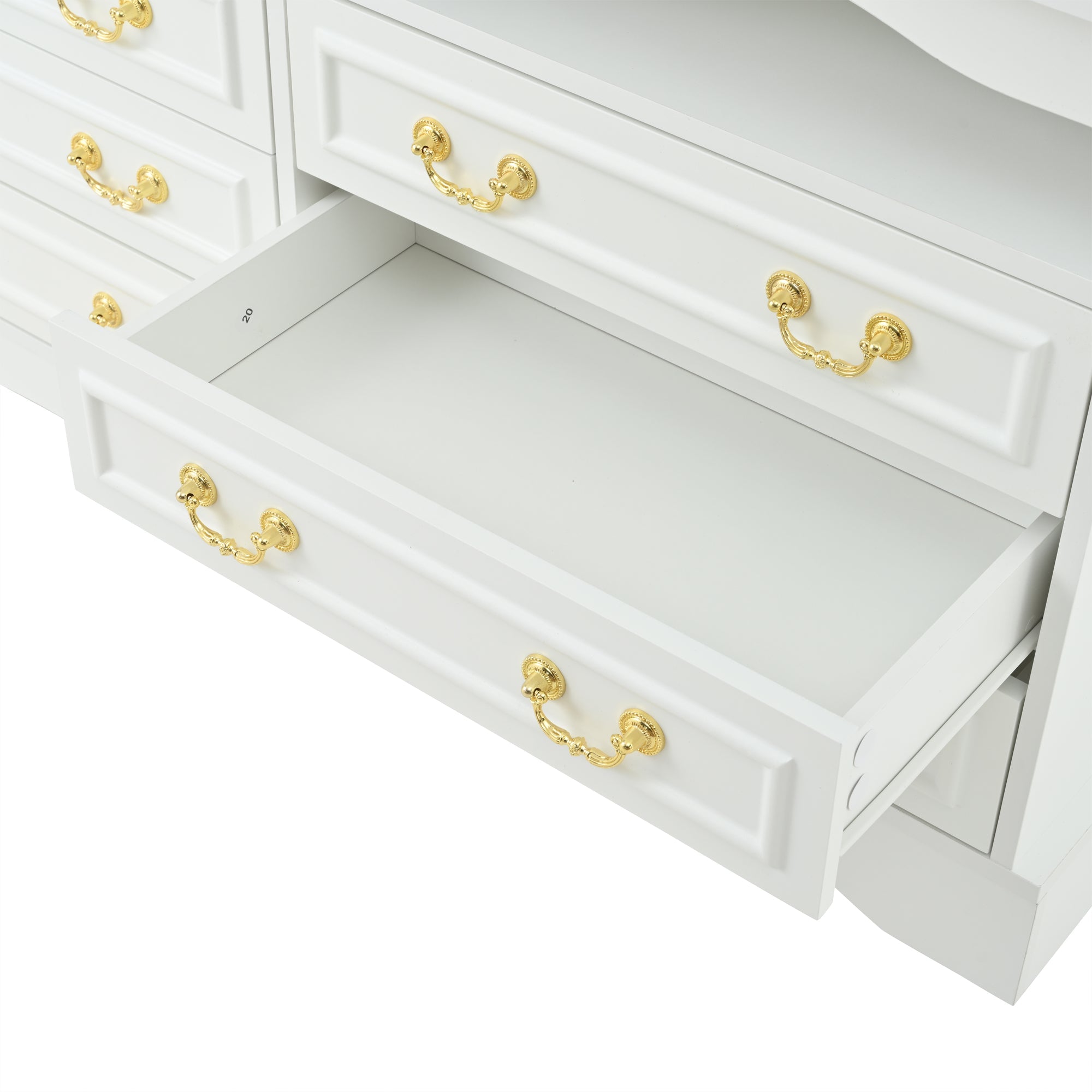 Logidon Dressoir 120x40x70 met LED-licht en halfopen opbergruimte Wit