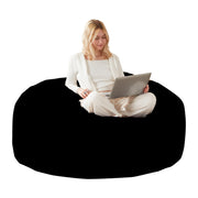 Logidon 6Ft Zitzak Comfortabele leesstoel voor volwassenen, zwart