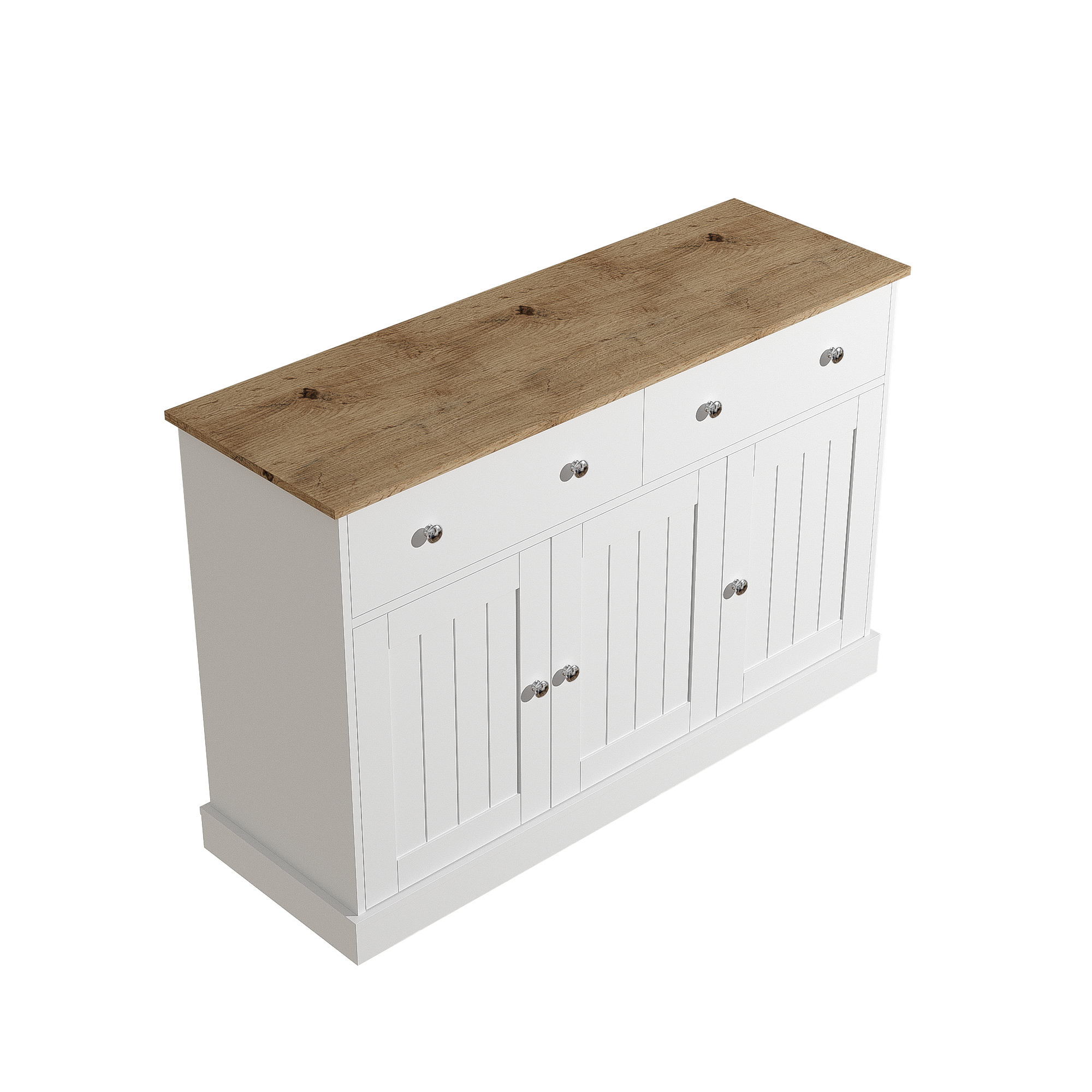 Logidon dressoir wit houtlook 120 cm 3 deuren 2 lades