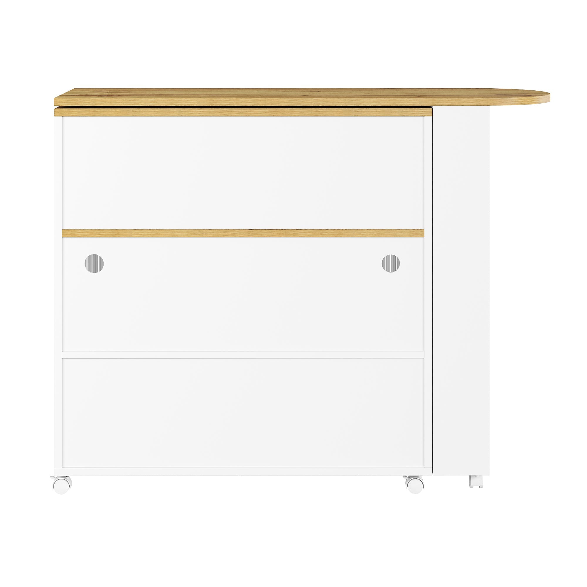 Logidon Uitschuifbare bartafel met opbergruimte LED Wit 138-204 cm