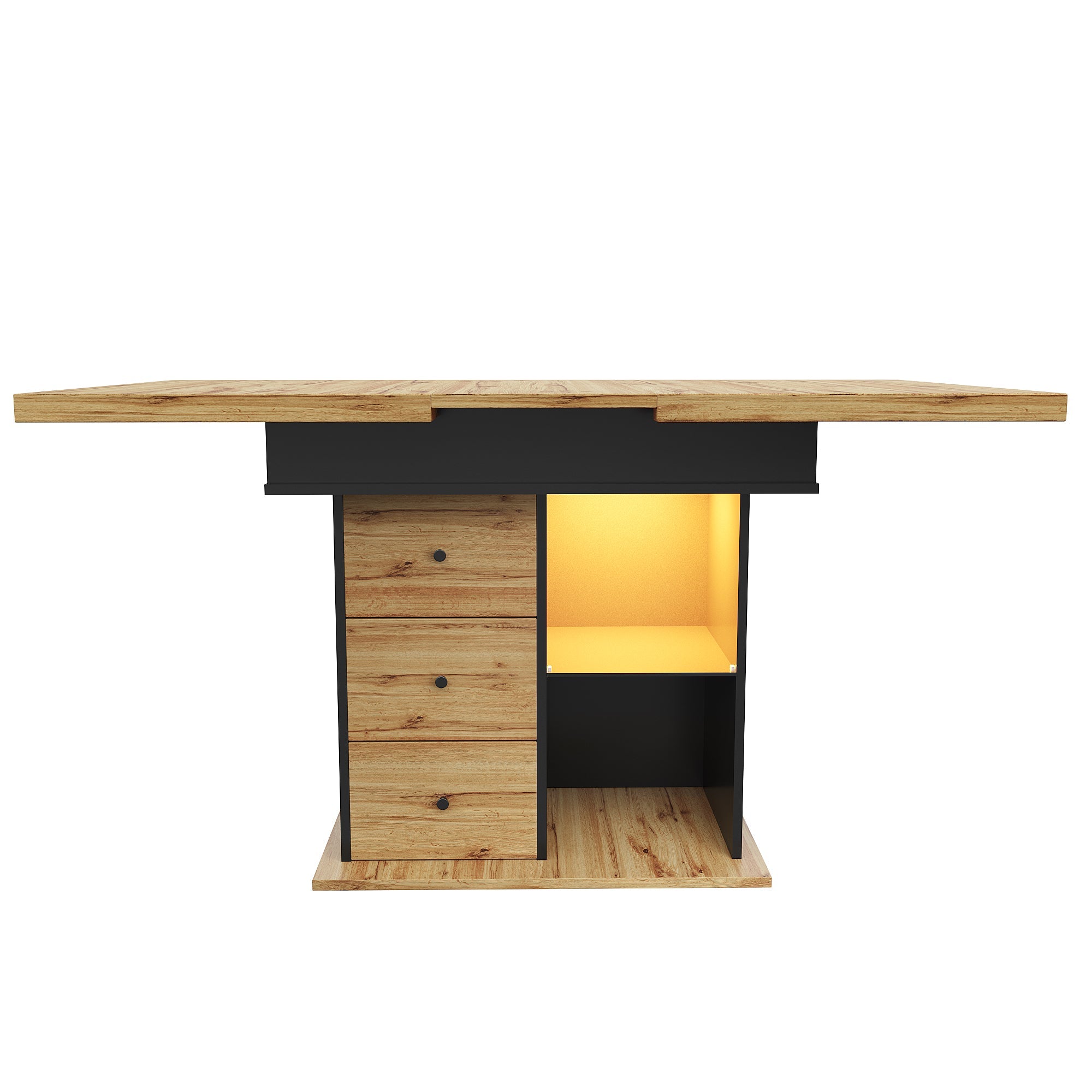 Logidon eettafel telescopisch uitschuifbaar 110-140×80 cm met LED verlichting