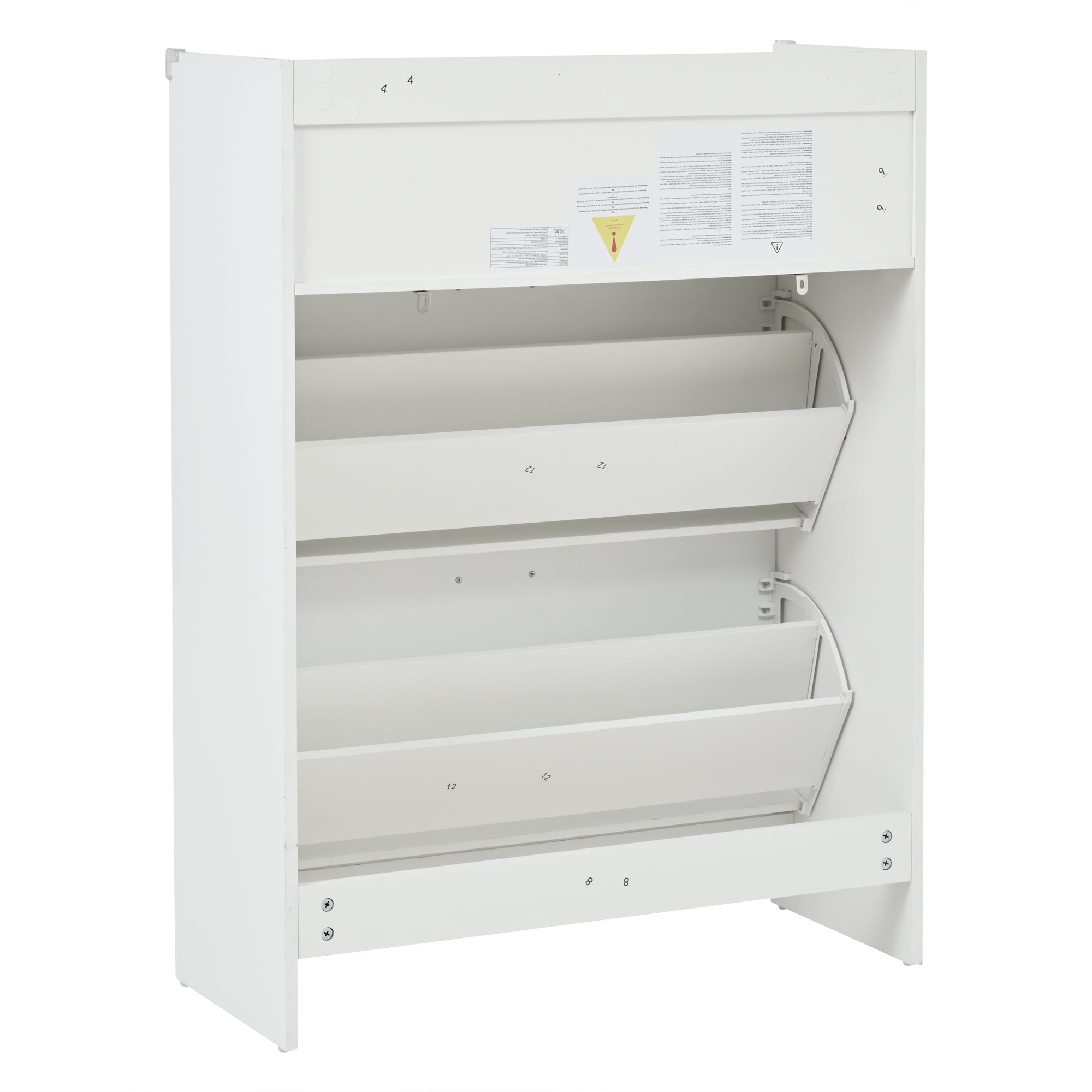 Logidon shoe cabinet white MDF 80 x 34 x 107.5 cm with 4 compartments and 1 drawer