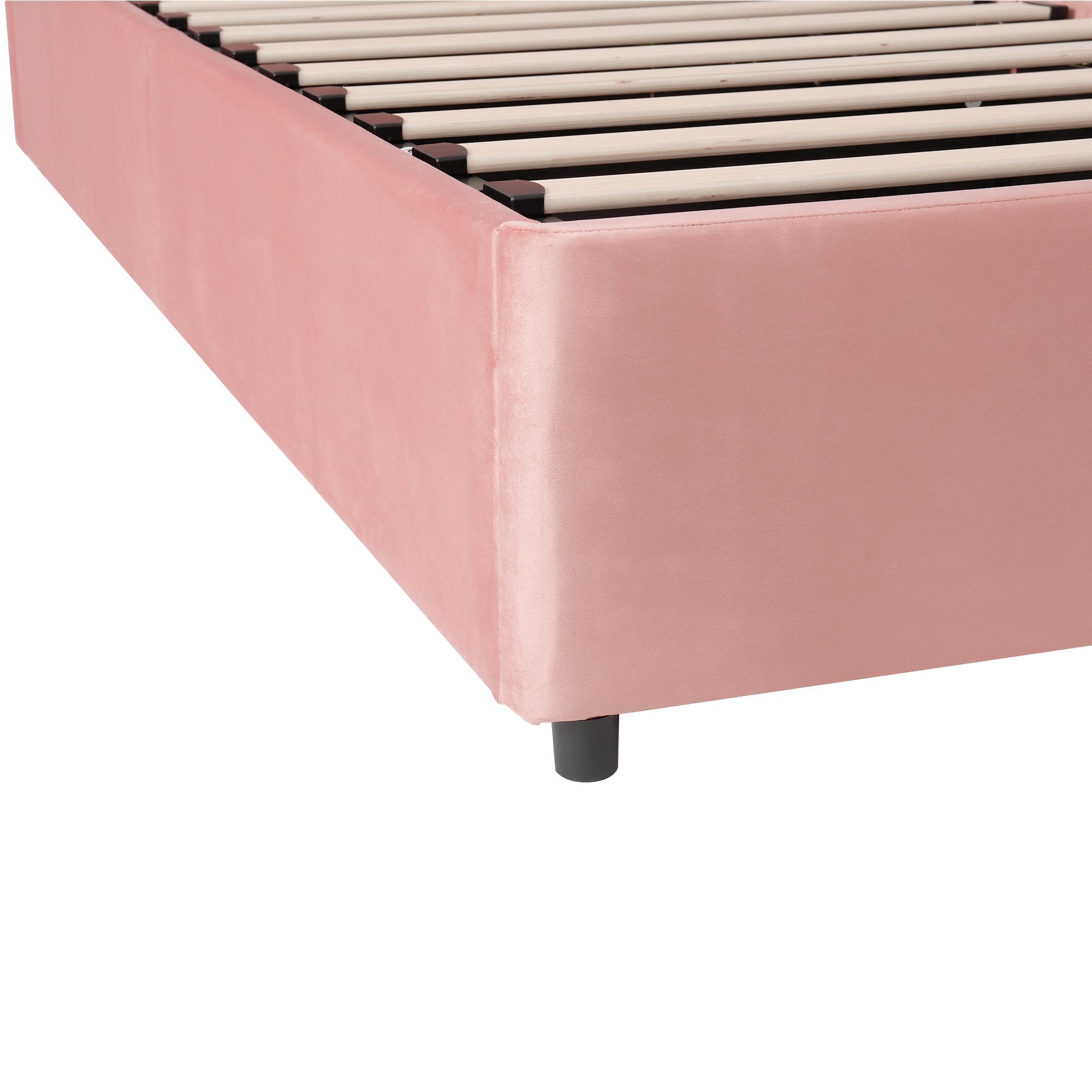 Logidon gestoffeerd bed 90x200 roze hydraulisch met opbergruimte fluweel