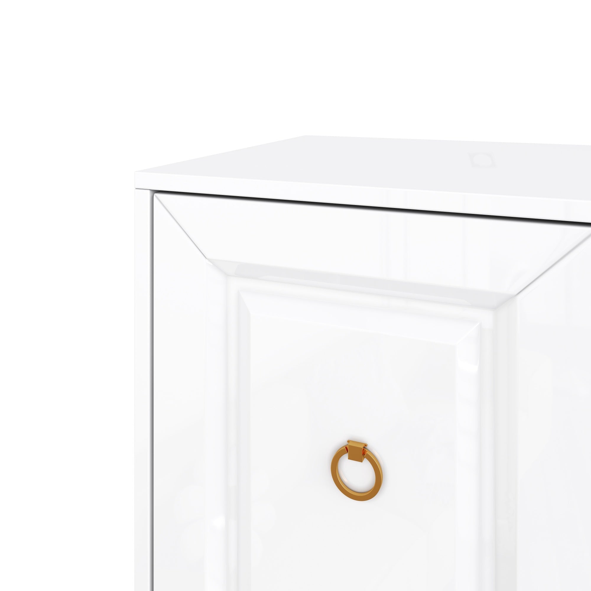 Logidon dressoir hoogglans wit 140x80x40 cm gouden handgrepen