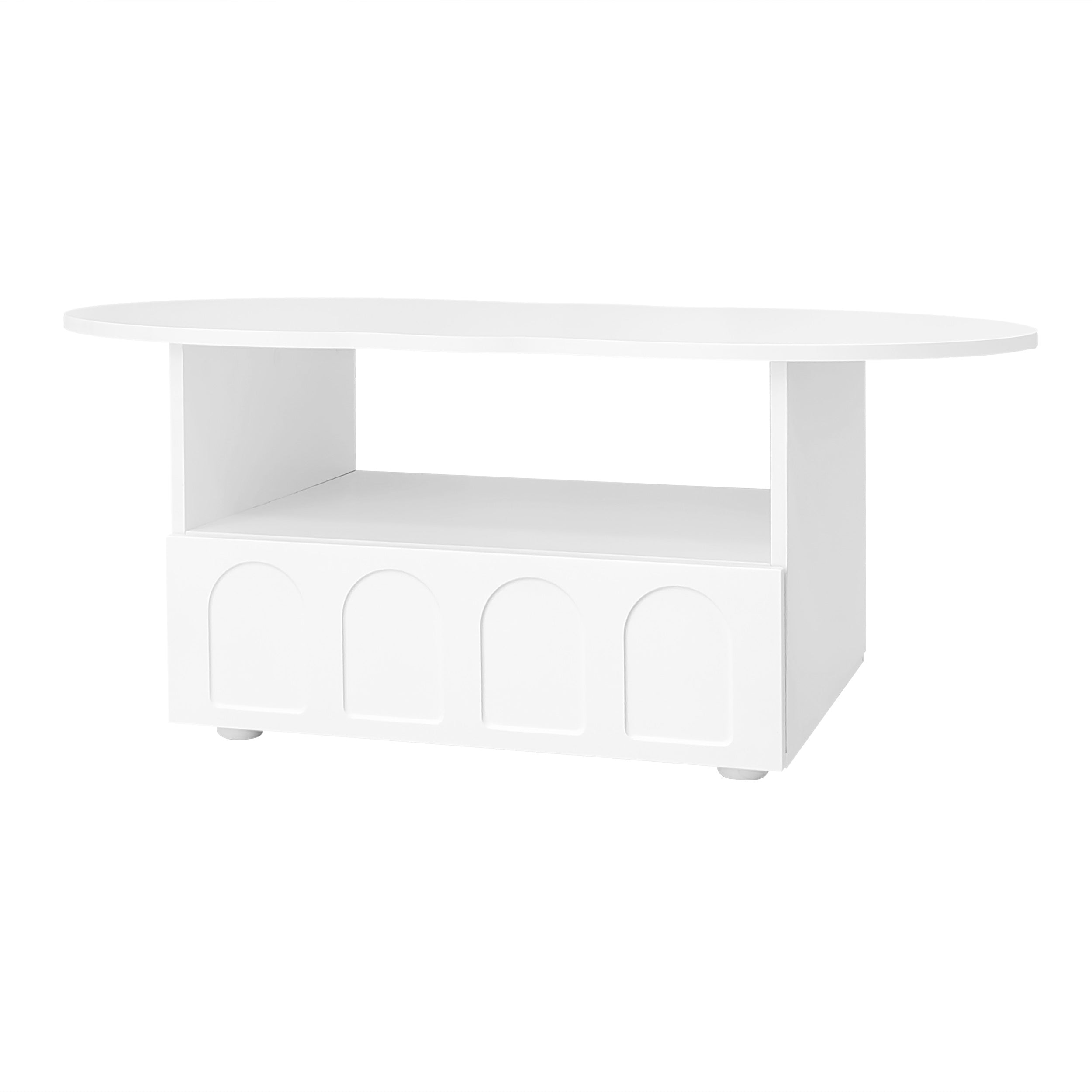 Logidon wolkvormige salontafel wit met lades en plank