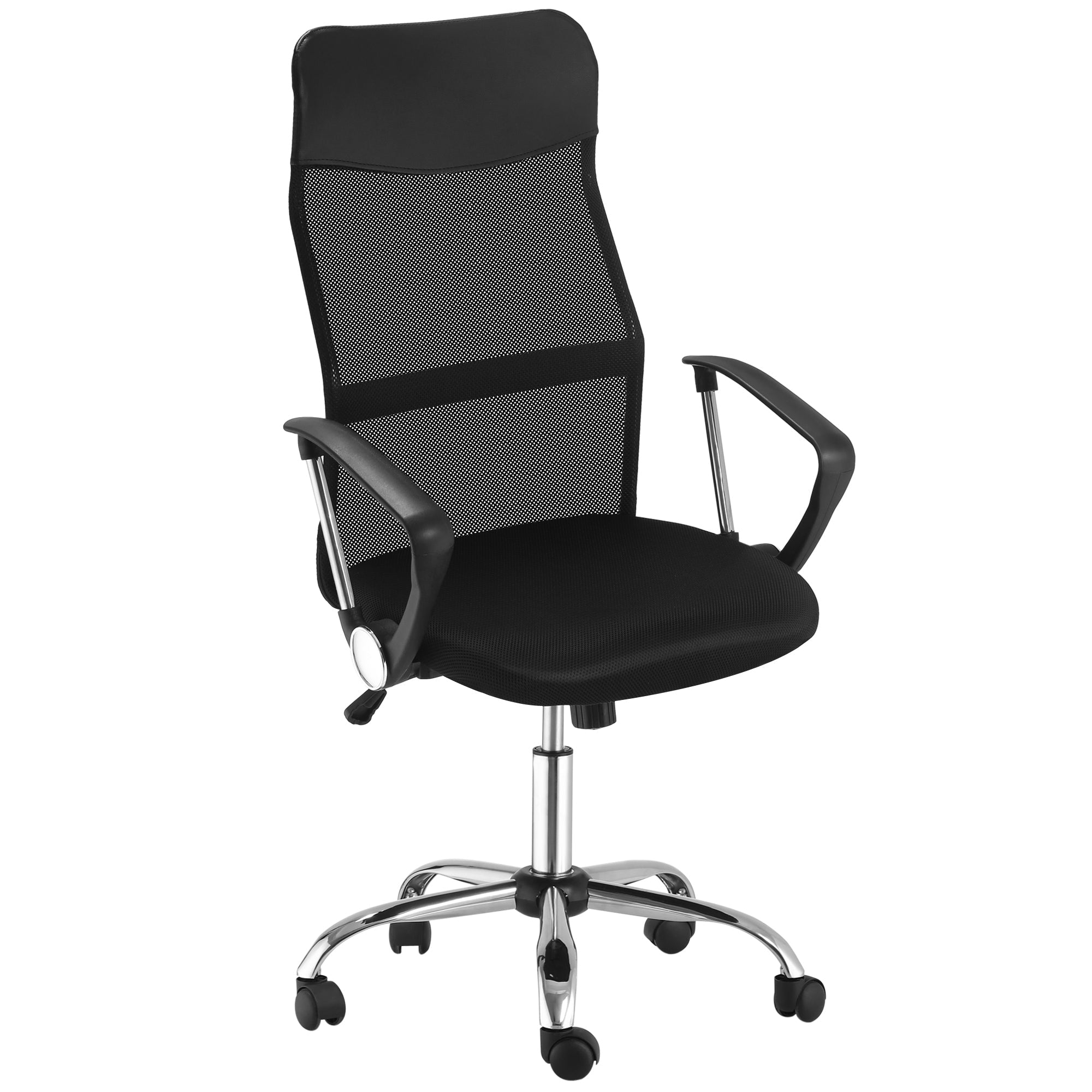 Logidon mesh bureaustoel zwart met hoogteverstelling en wipfunctie