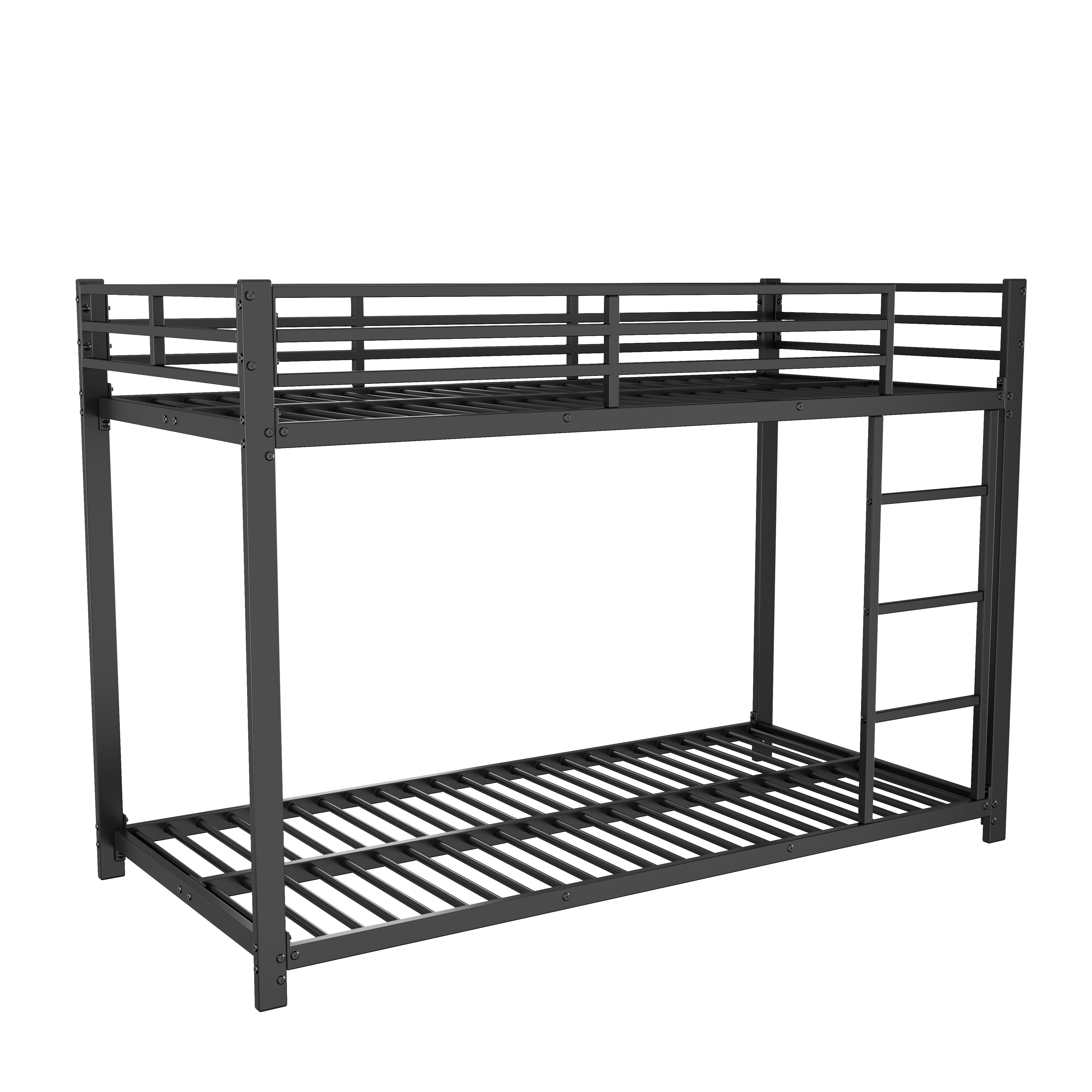 Logidon Bunk Bed Metal 90x200 Black Classic Shape Children's Bed