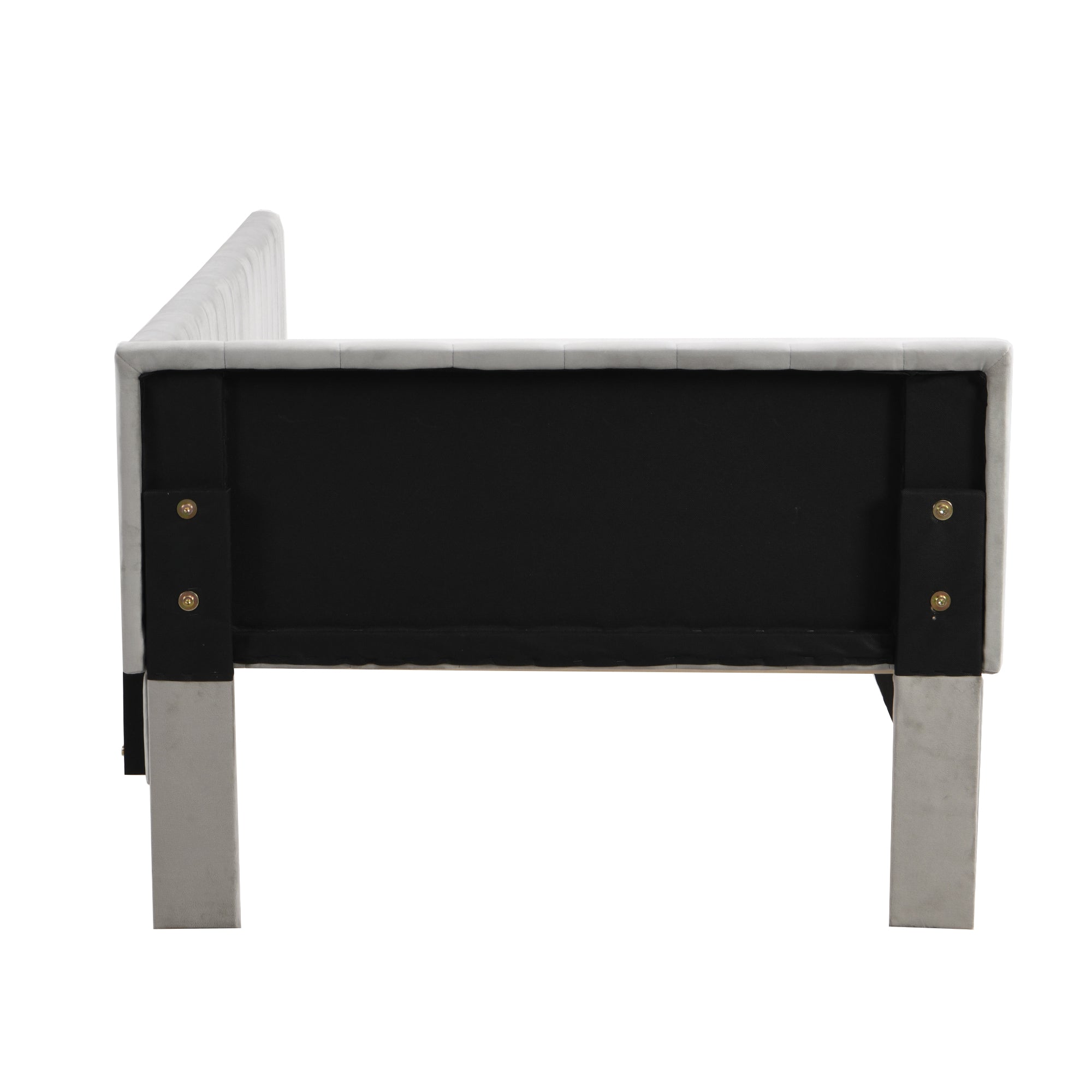 Logidon gestoffeerd bed 90x200 grijs met lattenbodem multifunctioneel bed
