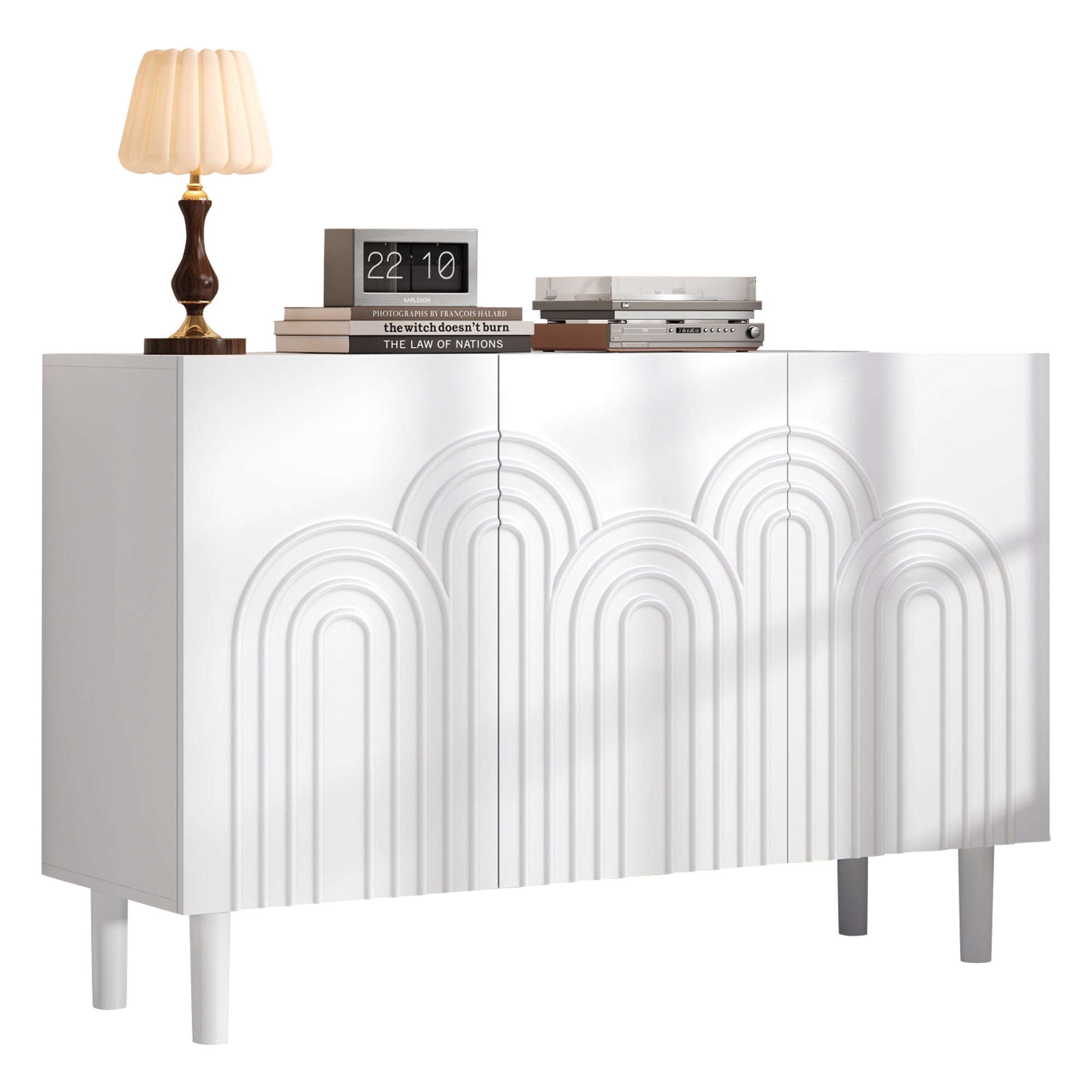 Logidon Dressoir 120x38,5x79 cm Wit MDF met 3 deuren
