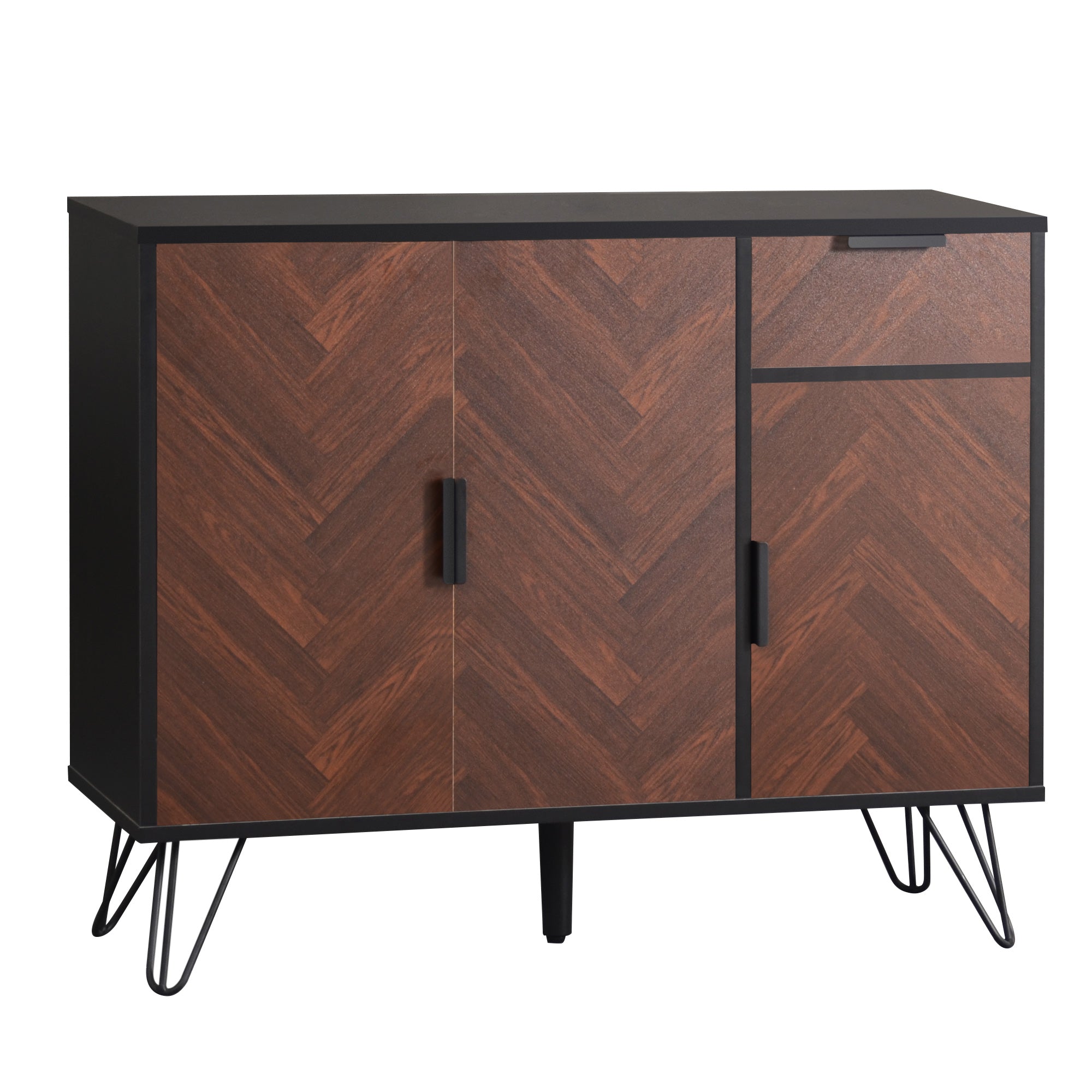Logidon opbergkast dressoir zwart houtlook 90x30x71,5 cm