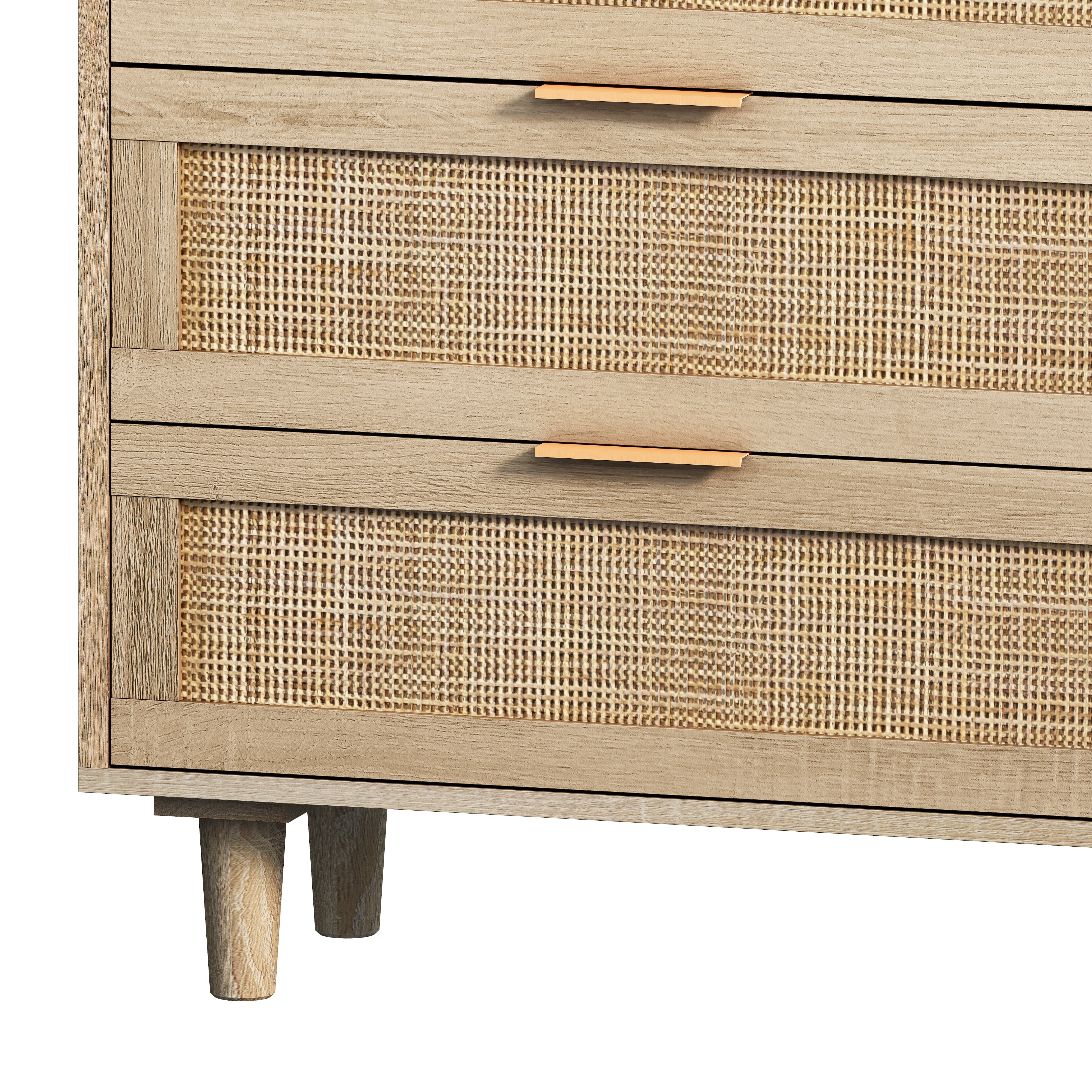 Logidon 130 cm rotan dressoir met 6 lades naturel rotan