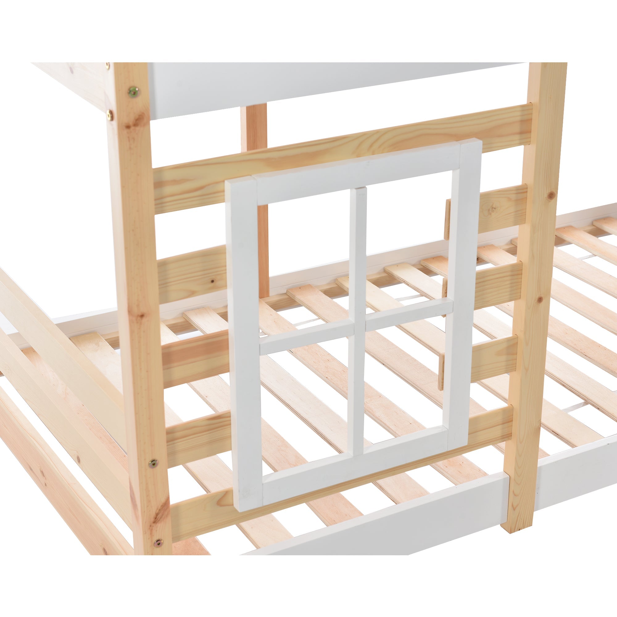 Logidon stapelbed boomhut 90x200 cm - naturel wit, 2 lattenbodems
