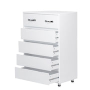 Logidon nachtkastje met zes lades wit 70x40x103 cm MDF modern design