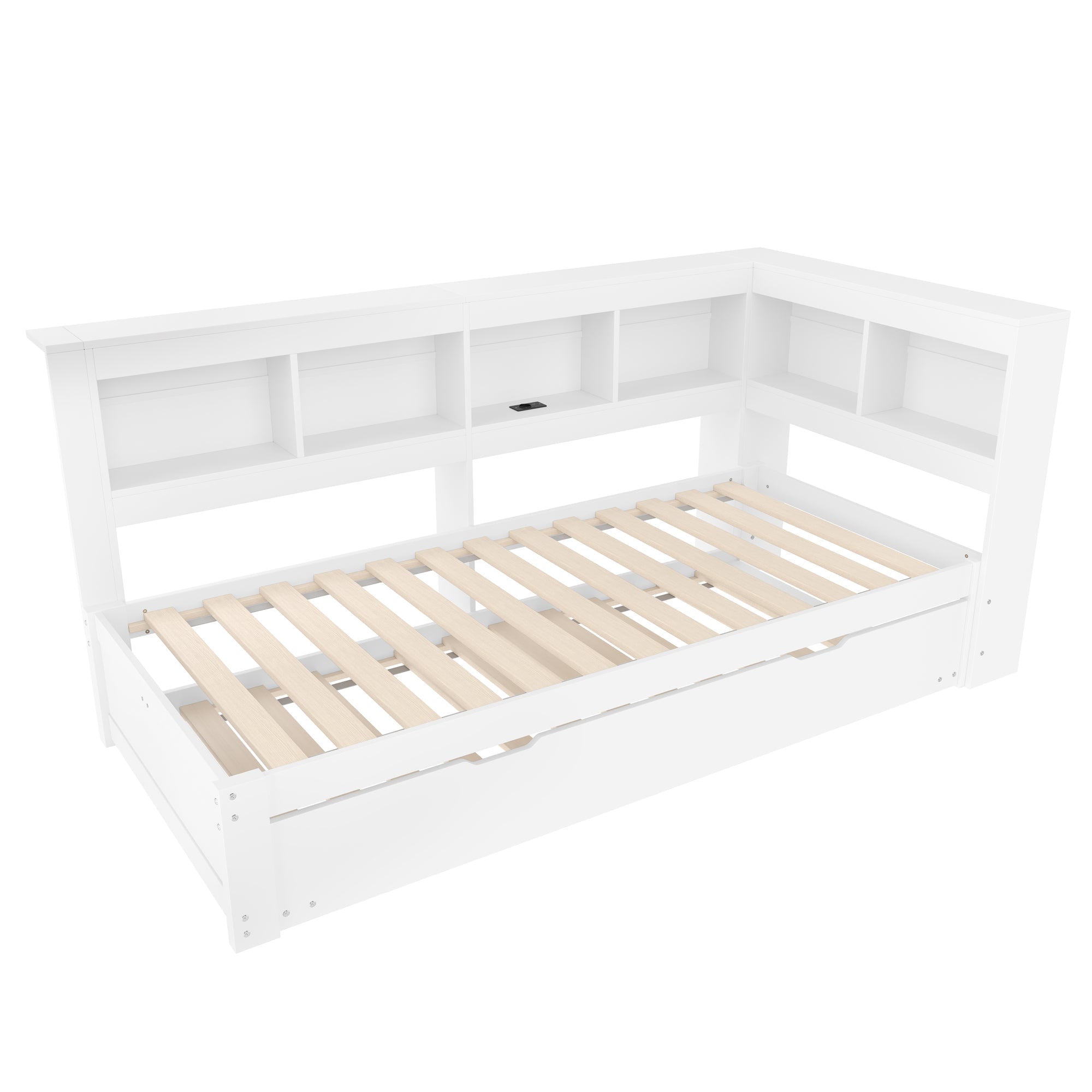 Logidon Daybed 90x200 cm witte slaapbank met USB-aansluiting